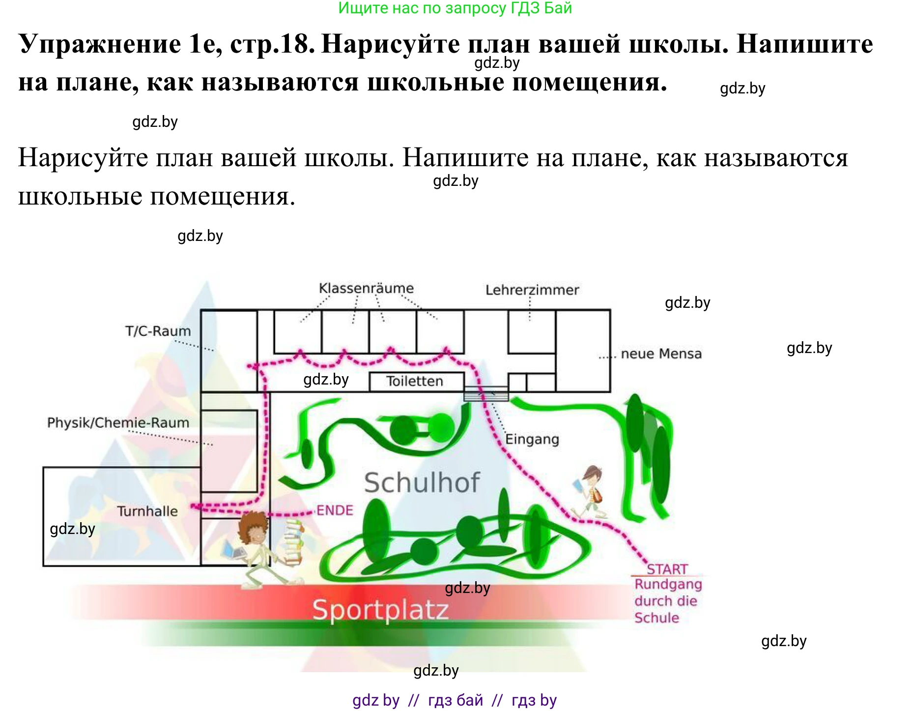 Немецкий язык (Deutsch), 6 класс Учебник (Schülerbuch), авторы: Будько Антонина Филипповна (Budjko Antonina), Урбанович Инна Ювинальевна (Urbanowitsch Ina), издательство Вышэйшая школа, Минск, 2020, бежевого цвета, страница 18, номер e, Решение