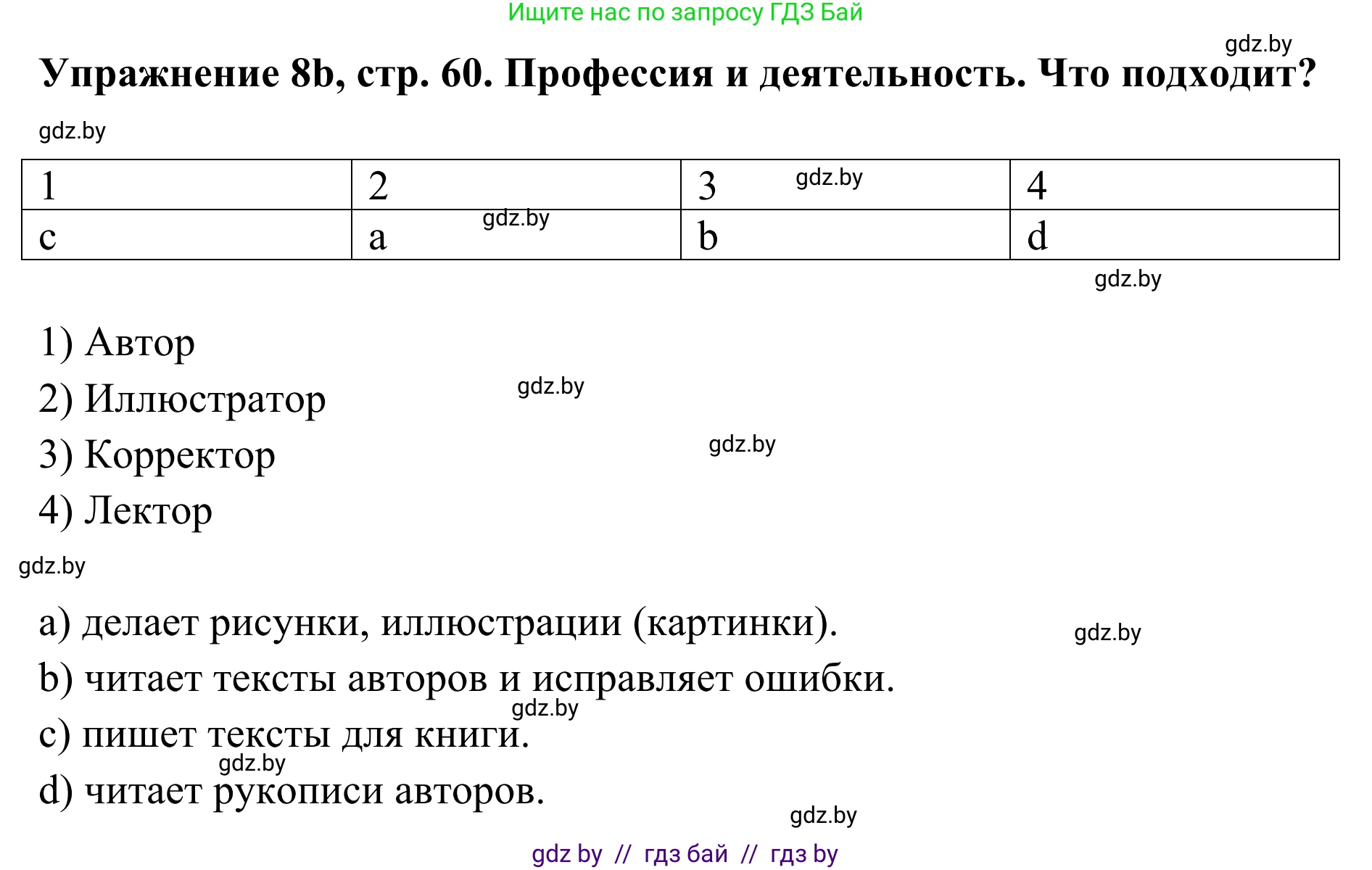 Немецкий язык (Deutsch), 6 класс Учебник (Schülerbuch), авторы: Будько Антонина Филипповна (Budjko Antonina), Урбанович Инна Ювинальевна (Urbanowitsch Ina), издательство Вышэйшая школа, Минск, 2020, бежевого цвета, страница 60, номер b, Решение