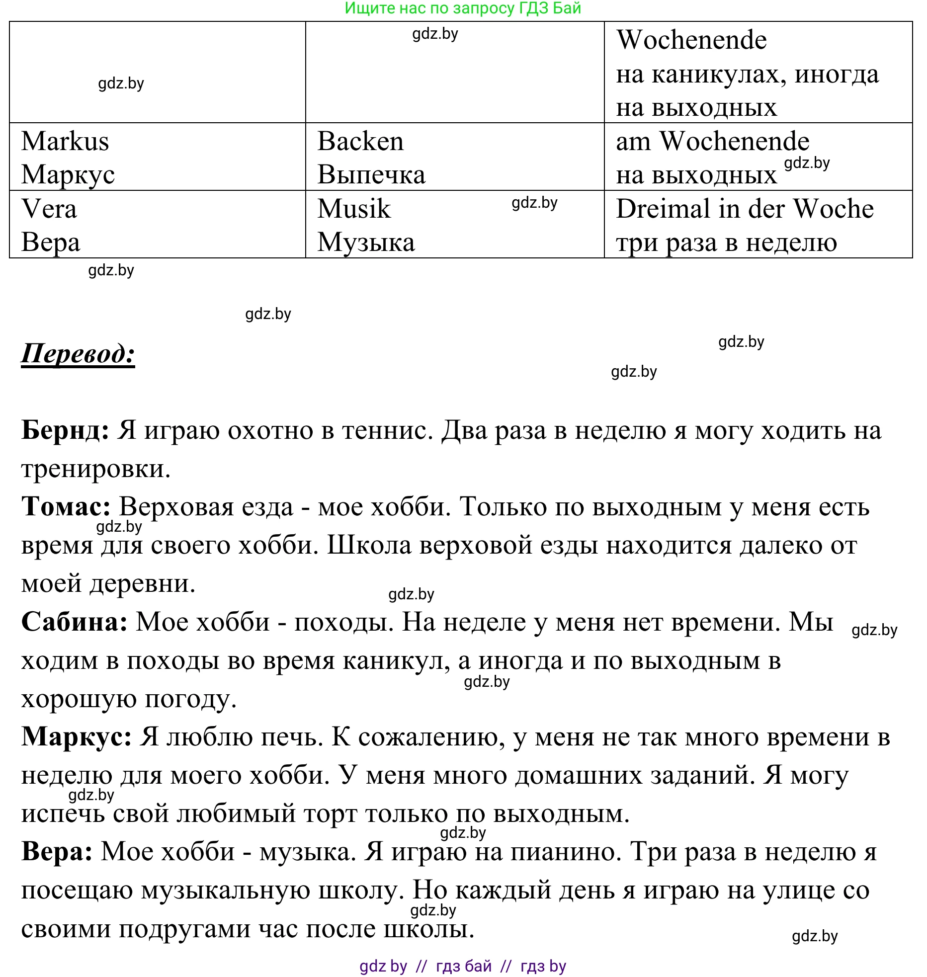 Немецкий язык (Deutsch), 6 класс Учебник (Schülerbuch), авторы: Будько Антонина Филипповна (Budjko Antonina), Урбанович Инна Ювинальевна (Urbanowitsch Ina), издательство Вышэйшая школа, Минск, 2020, бежевого цвета, страница 88, номер c, Решение (продолжение 2)