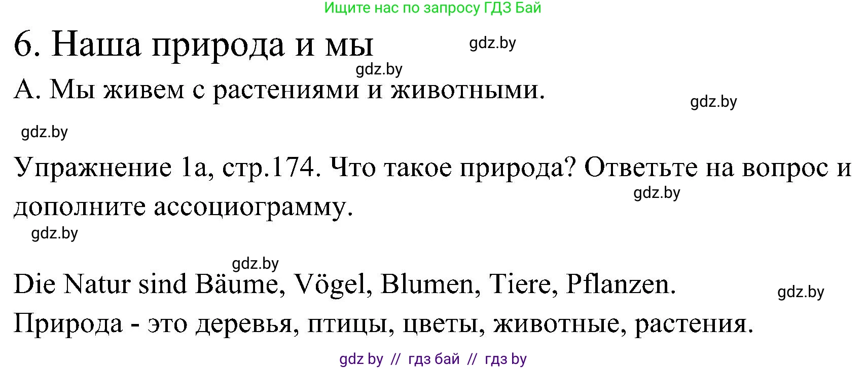 Немецкий язык (Deutsch), 6 класс Учебник (Schülerbuch), авторы: Будько Антонина Филипповна (Budjko Antonina), Урбанович Инна Ювинальевна (Urbanowitsch Ina), издательство Вышэйшая школа, Минск, 2020, бежевого цвета, страница 174, номер a, Решение