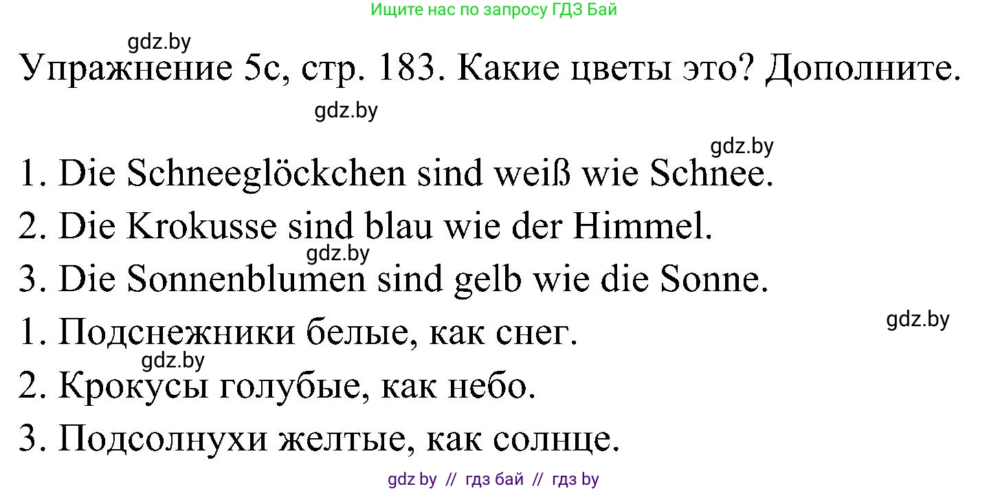 Немецкий язык (Deutsch), 6 класс Учебник (Schülerbuch), авторы: Будько Антонина Филипповна (Budjko Antonina), Урбанович Инна Ювинальевна (Urbanowitsch Ina), издательство Вышэйшая школа, Минск, 2020, бежевого цвета, страница 183, номер c, Решение