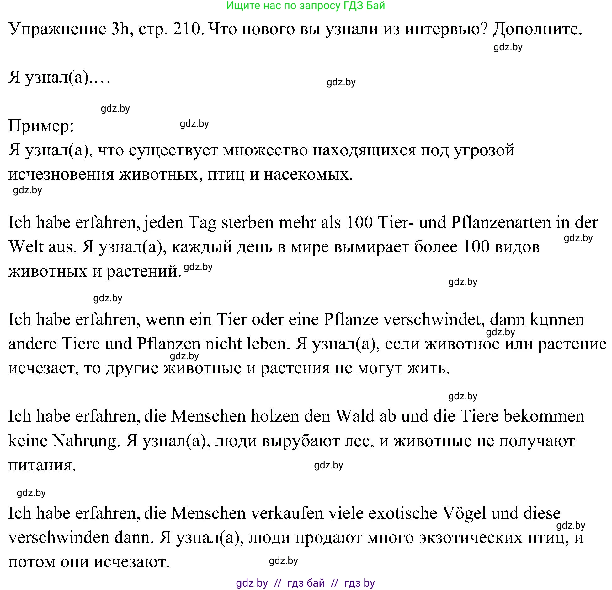 Немецкий язык (Deutsch), 6 класс Учебник (Schülerbuch), авторы: Будько Антонина Филипповна (Budjko Antonina), Урбанович Инна Ювинальевна (Urbanowitsch Ina), издательство Вышэйшая школа, Минск, 2020, бежевого цвета, страница 210, номер h, Решение