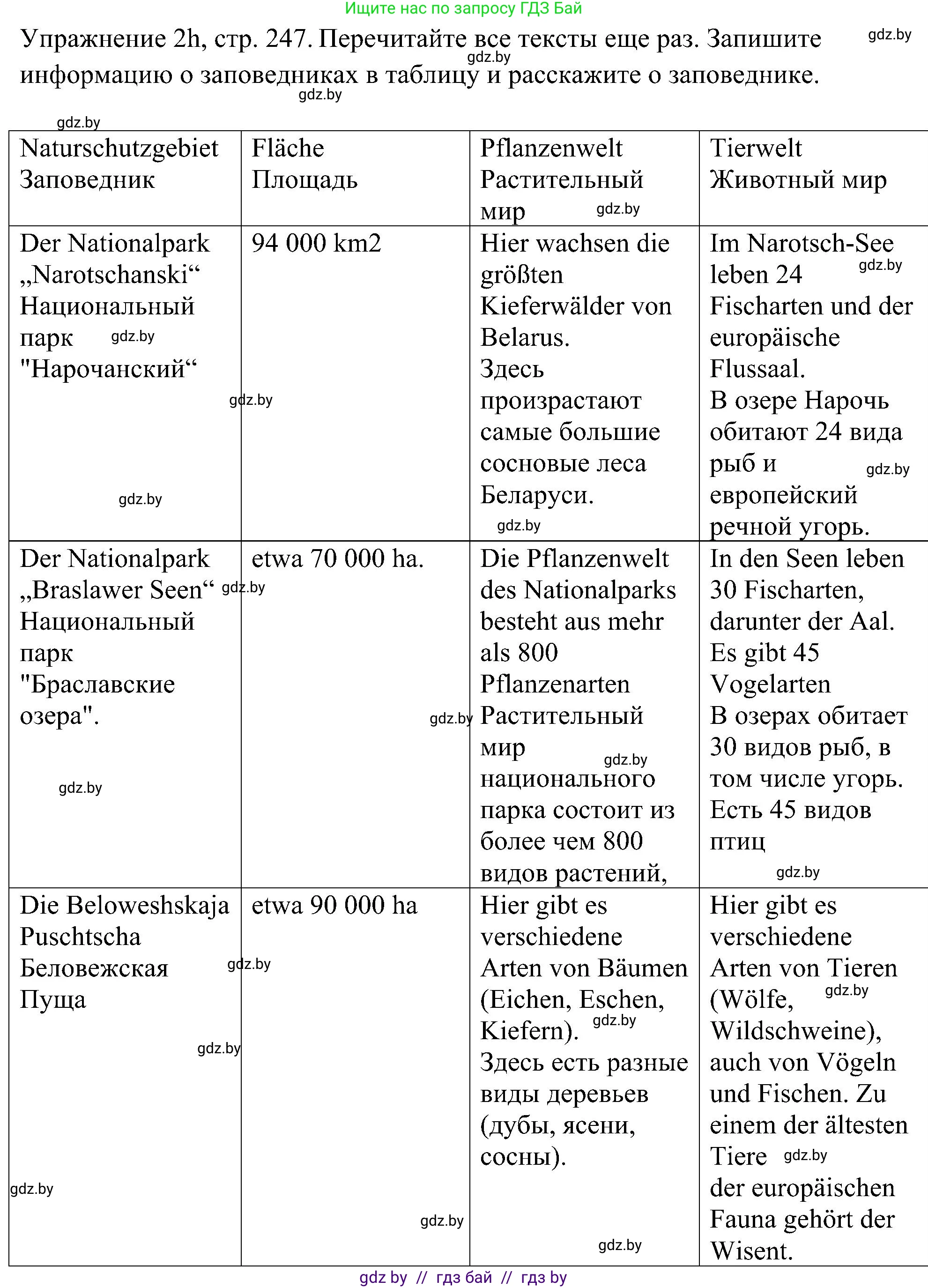 Немецкий язык (Deutsch), 6 класс Учебник (Schülerbuch), авторы: Будько Антонина Филипповна (Budjko Antonina), Урбанович Инна Ювинальевна (Urbanowitsch Ina), издательство Вышэйшая школа, Минск, 2020, бежевого цвета, страница 247, номер h, Решение