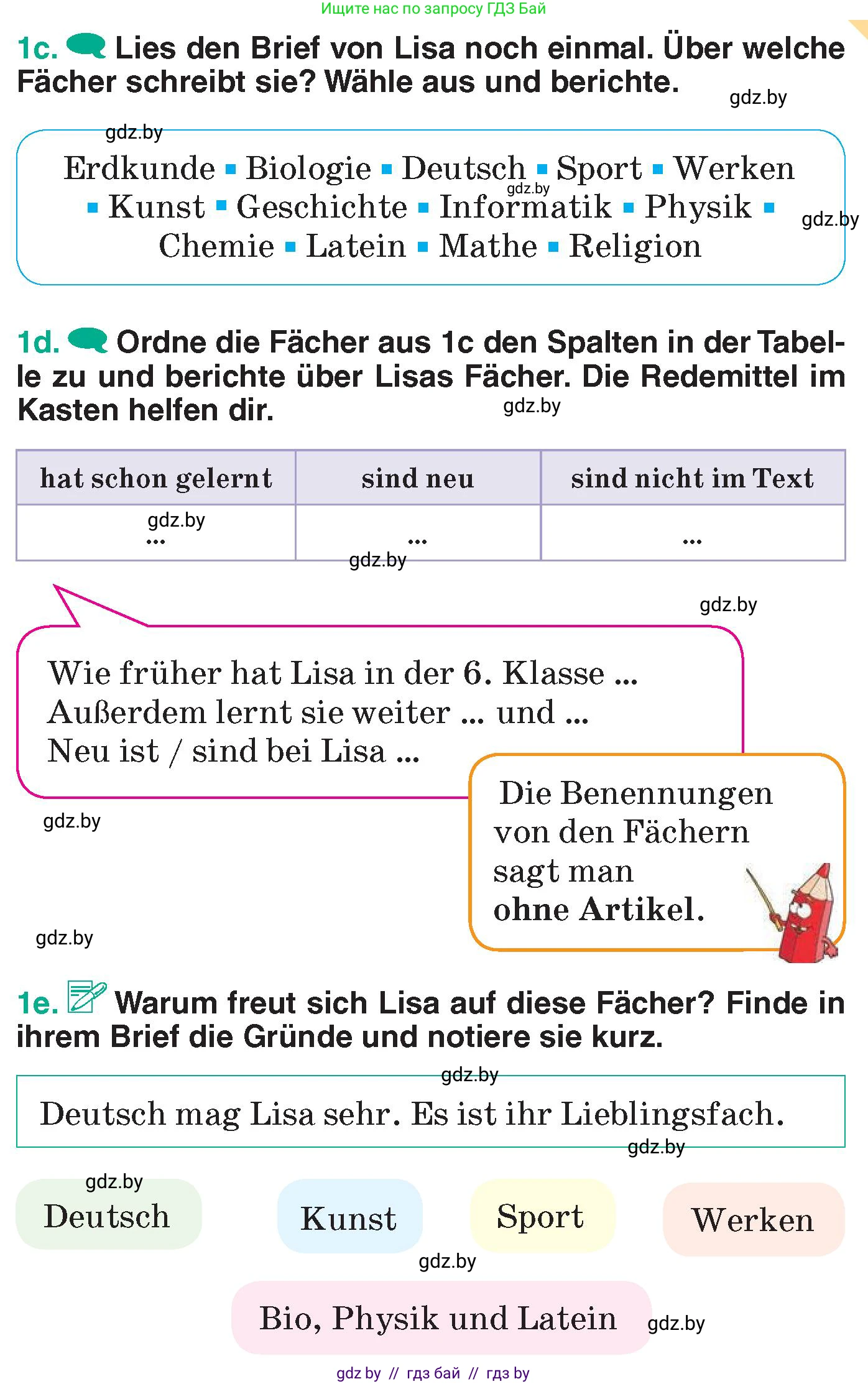 Немецкий язык (Deutsch), 6 класс Учебник (Schülerbuch), авторы: Зуевская Елена Викторовна, Салынская Светлана Ивановна, Негурэ Ольга Вячеславовна, издательство Вышэйшая школа, Минск, 2022, жёлтого цвета, Teil 1, страница 5, номер 1, Условие (продолжение 3)
