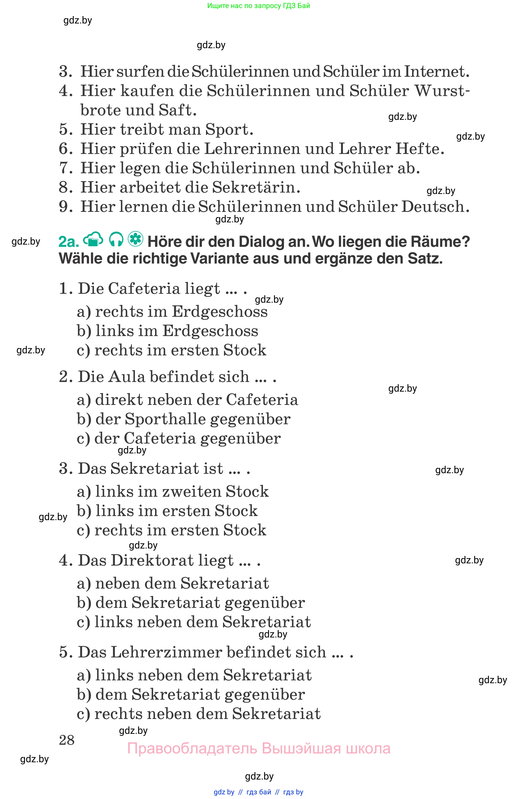 Немецкий язык (Deutsch), 6 класс Учебник (Schülerbuch), авторы: Зуевская Елена Викторовна, Салынская Светлана Ивановна, Негурэ Ольга Вячеславовна, издательство Вышэйшая школа, Минск, 2022, жёлтого цвета, Teil 1, страница 28