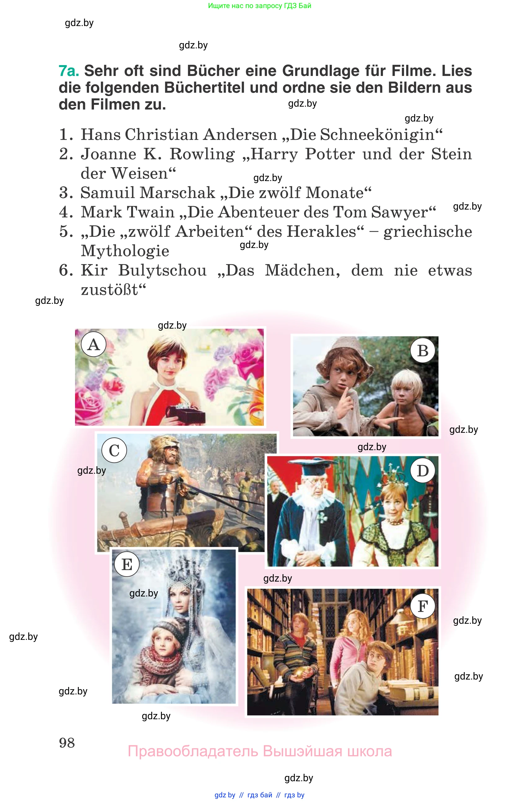 Немецкий язык (Deutsch), 6 класс Учебник (Schülerbuch), авторы: Зуевская Елена Викторовна, Салынская Светлана Ивановна, Негурэ Ольга Вячеславовна, издательство Вышэйшая школа, Минск, 2022, жёлтого цвета, Teil 1, страница 98