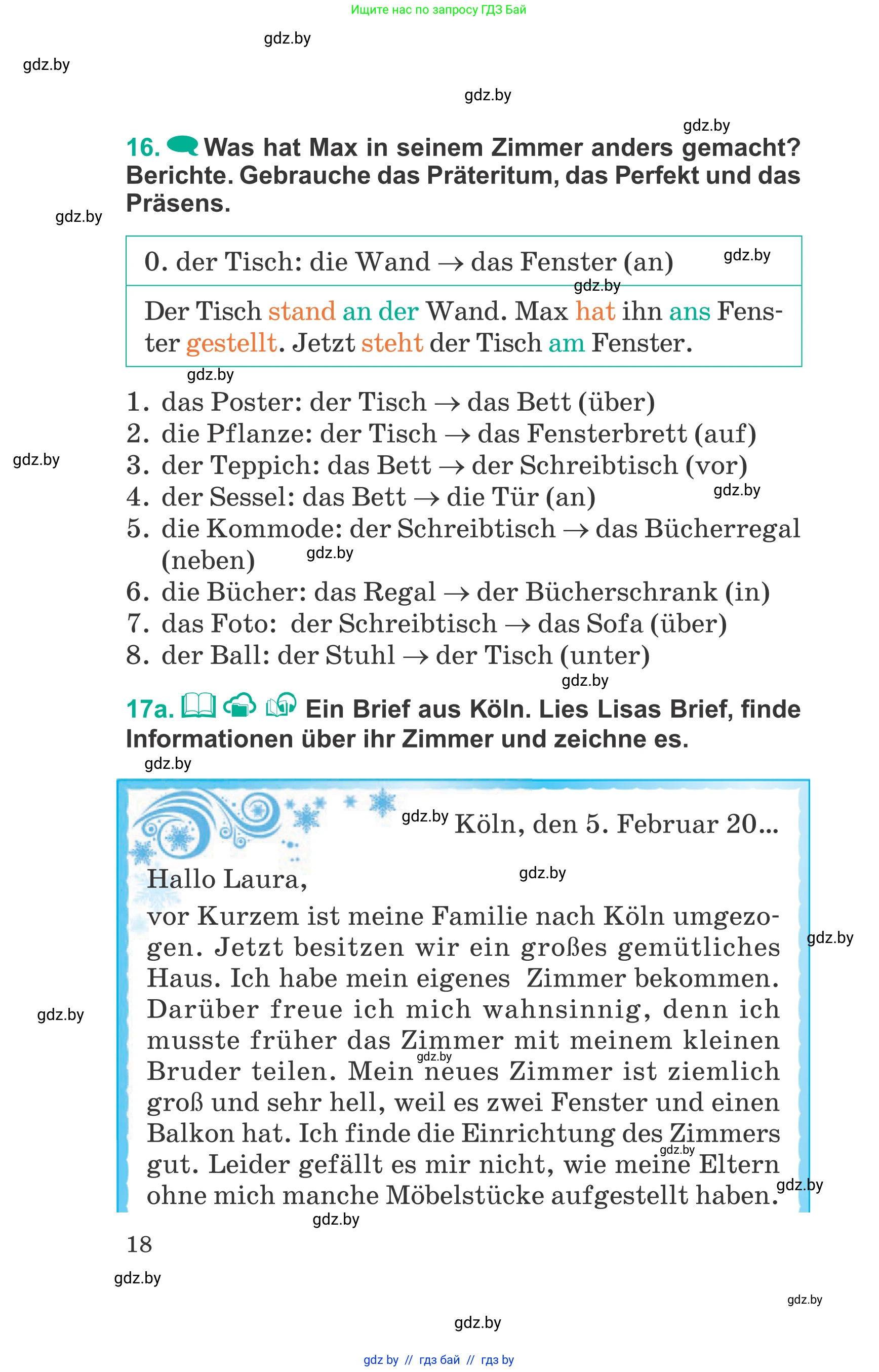 Немецкий язык (Deutsch), 6 класс Учебник (Schülerbuch), авторы: Зуевская Елена Викторовна, Салынская Светлана Ивановна, Негурэ Ольга Вячеславовна, издательство Вышэйшая школа, Минск, 2022, жёлтого цвета, Teil 2, страница 18