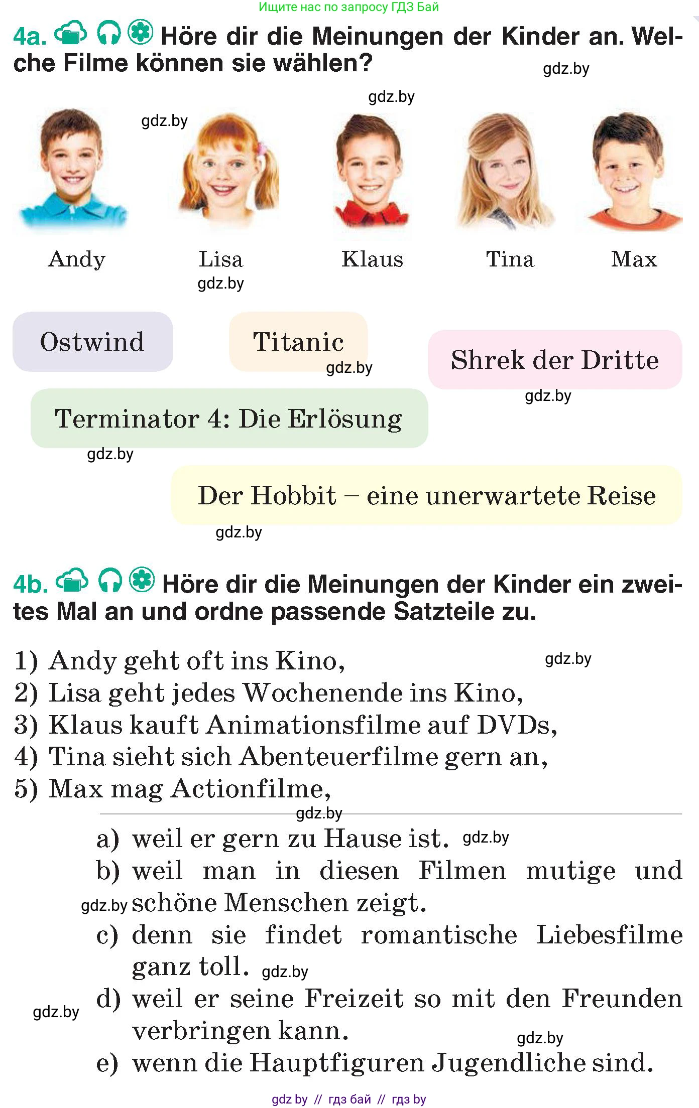 Немецкий язык (Deutsch), 6 класс Учебник (Schülerbuch), авторы: Зуевская Елена Викторовна, Салынская Светлана Ивановна, Негурэ Ольга Вячеславовна, издательство Вышэйшая школа, Минск, 2022, жёлтого цвета, Teil 1, страница 95, номер 4, Условие