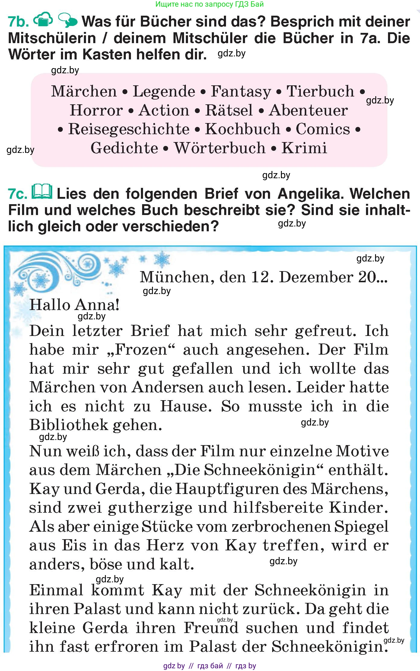 Немецкий язык (Deutsch), 6 класс Учебник (Schülerbuch), авторы: Зуевская Елена Викторовна, Салынская Светлана Ивановна, Негурэ Ольга Вячеславовна, издательство Вышэйшая школа, Минск, 2022, жёлтого цвета, Teil 1, страница 98, номер 7, Условие (продолжение 2)