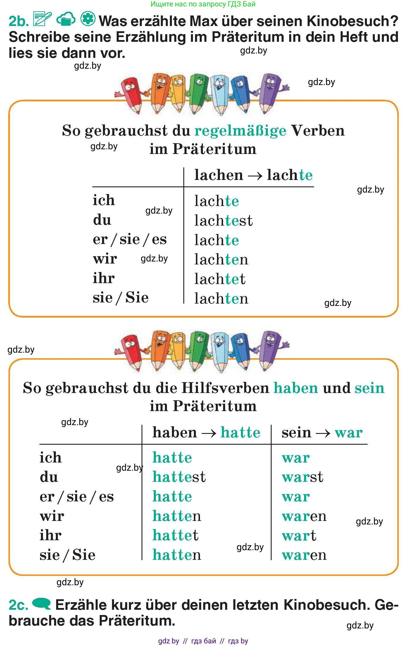 Немецкий язык (Deutsch), 6 класс Учебник (Schülerbuch), авторы: Зуевская Елена Викторовна, Салынская Светлана Ивановна, Негурэ Ольга Вячеславовна, издательство Вышэйшая школа, Минск, 2022, жёлтого цвета, Teil 1, страница 109, номер 2, Условие (продолжение 2)