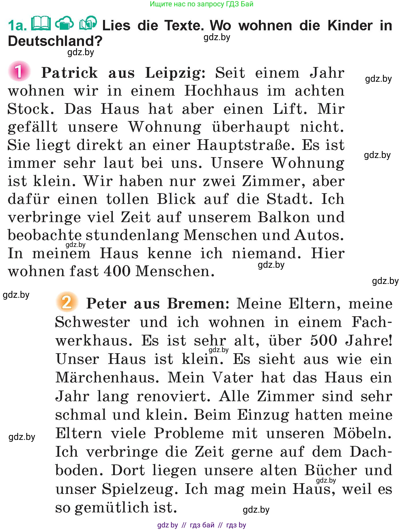 Немецкий язык (Deutsch), 6 класс Учебник (Schülerbuch), авторы: Зуевская Елена Викторовна, Салынская Светлана Ивановна, Негурэ Ольга Вячеславовна, издательство Вышэйшая школа, Минск, 2022, жёлтого цвета, Teil 2, страница 5, номер 1, Условие
