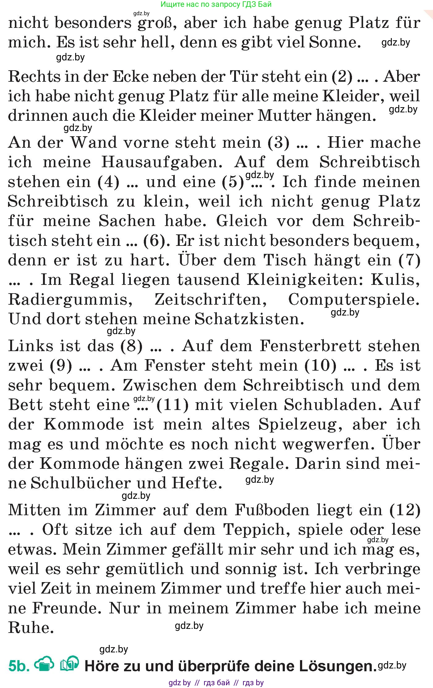 Немецкий язык (Deutsch), 6 класс Учебник (Schülerbuch), авторы: Зуевская Елена Викторовна, Салынская Светлана Ивановна, Негурэ Ольга Вячеславовна, издательство Вышэйшая школа, Минск, 2022, жёлтого цвета, Teil 2, страница 10, номер 5, Условие (продолжение 2)