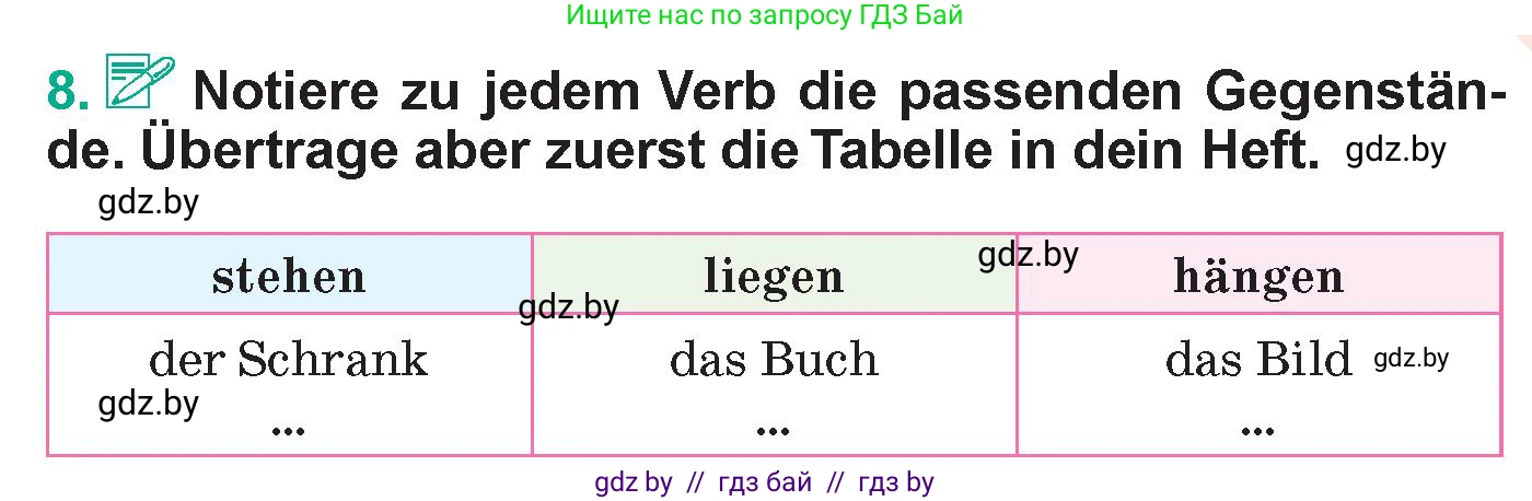 Немецкий язык (Deutsch), 6 класс Учебник (Schülerbuch), авторы: Зуевская Елена Викторовна, Салынская Светлана Ивановна, Негурэ Ольга Вячеславовна, издательство Вышэйшая школа, Минск, 2022, жёлтого цвета, Teil 2, страница 13, номер 8, Условие
