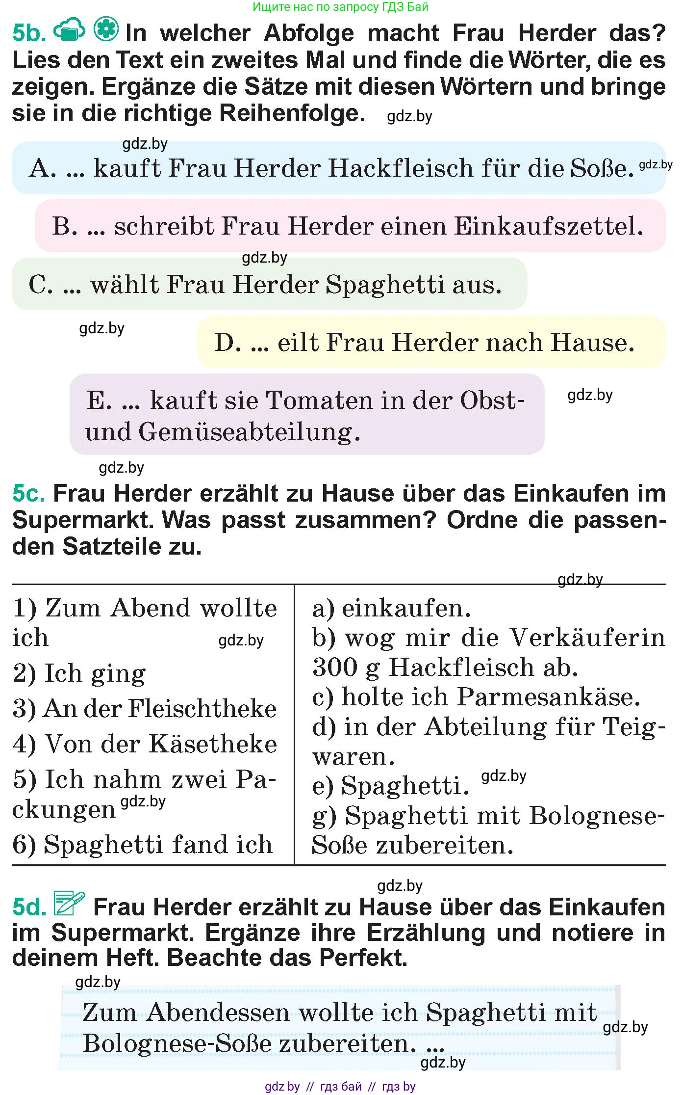 Немецкий язык (Deutsch), 6 класс Учебник (Schülerbuch), авторы: Зуевская Елена Викторовна, Салынская Светлана Ивановна, Негурэ Ольга Вячеславовна, издательство Вышэйшая школа, Минск, 2022, жёлтого цвета, Teil 2, страница 53, номер 5, Условие (продолжение 2)