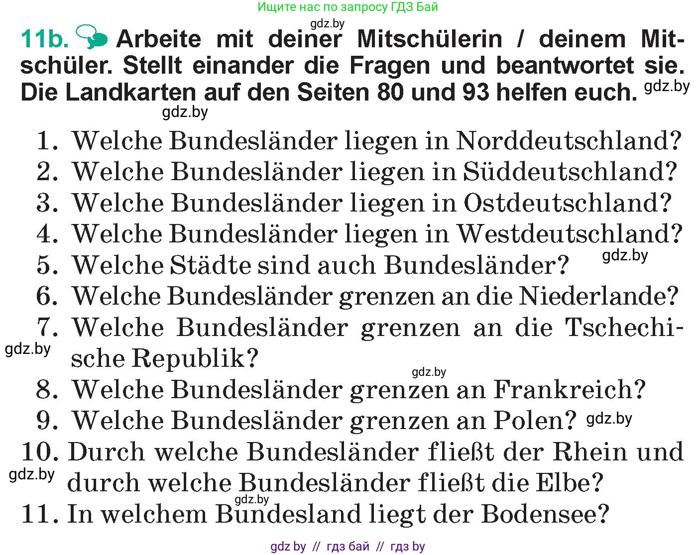 Немецкий язык (Deutsch), 6 класс Учебник (Schülerbuch), авторы: Зуевская Елена Викторовна, Салынская Светлана Ивановна, Негурэ Ольга Вячеславовна, издательство Вышэйшая школа, Минск, 2022, жёлтого цвета, Teil 2, страница 93, номер 11, Условие (продолжение 2)