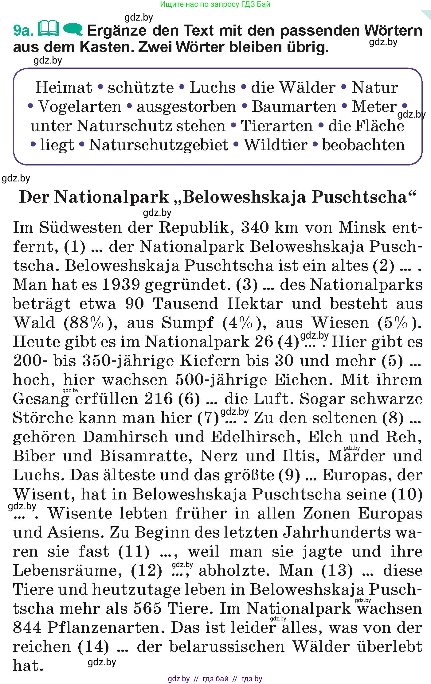 Немецкий язык (Deutsch), 6 класс Учебник (Schülerbuch), авторы: Зуевская Елена Викторовна, Салынская Светлана Ивановна, Негурэ Ольга Вячеславовна, издательство Вышэйшая школа, Минск, 2022, жёлтого цвета, Teil 2, страница 139, номер 9, Условие
