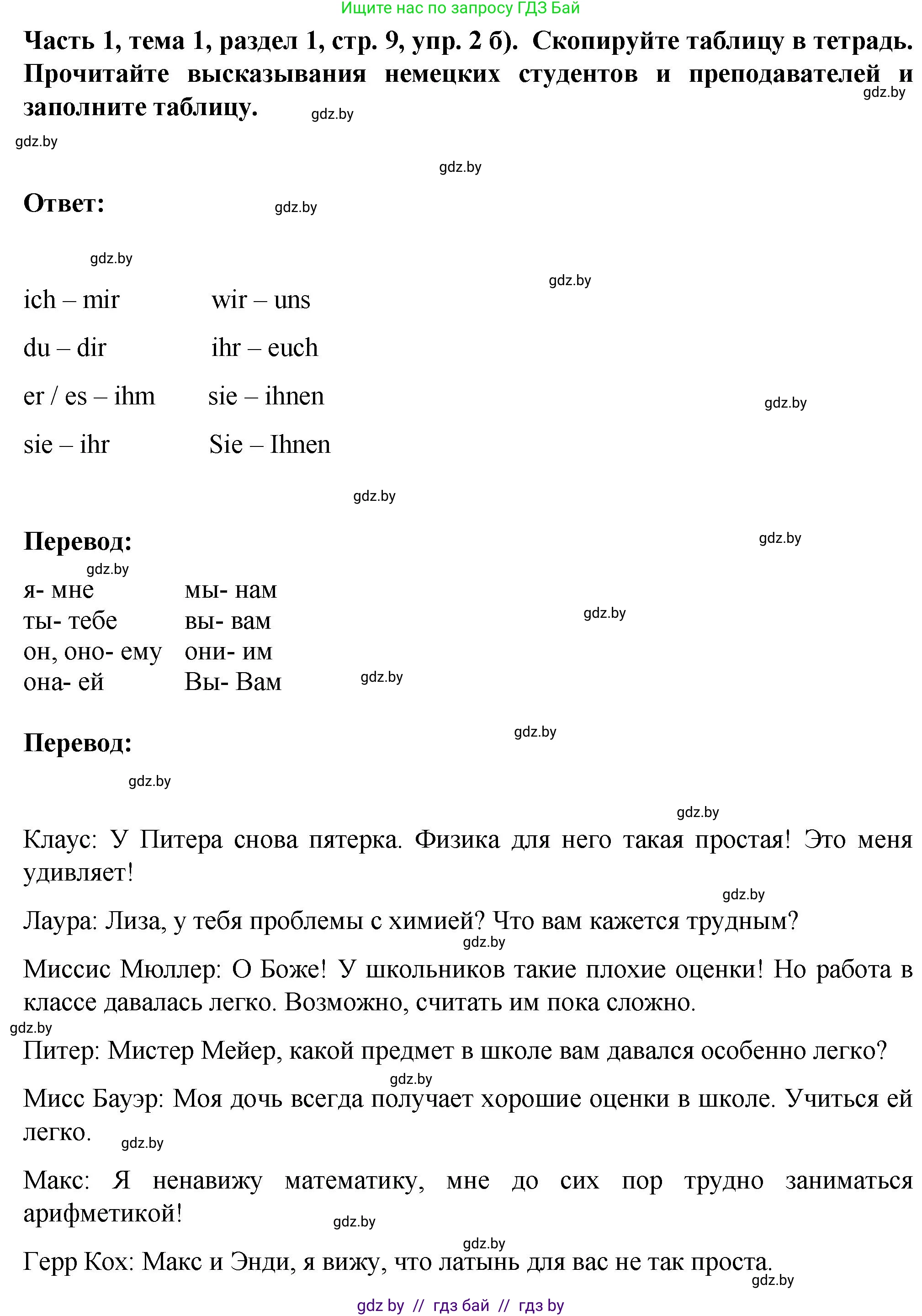 Немецкий язык (Deutsch), 6 класс Учебник (Schülerbuch), авторы: Зуевская Елена Викторовна, Салынская Светлана Ивановна, Негурэ Ольга Вячеславовна, издательство Вышэйшая школа, Минск, 2022, жёлтого цвета, Teil 1, страница 8, номер 2, Решение (продолжение 2)