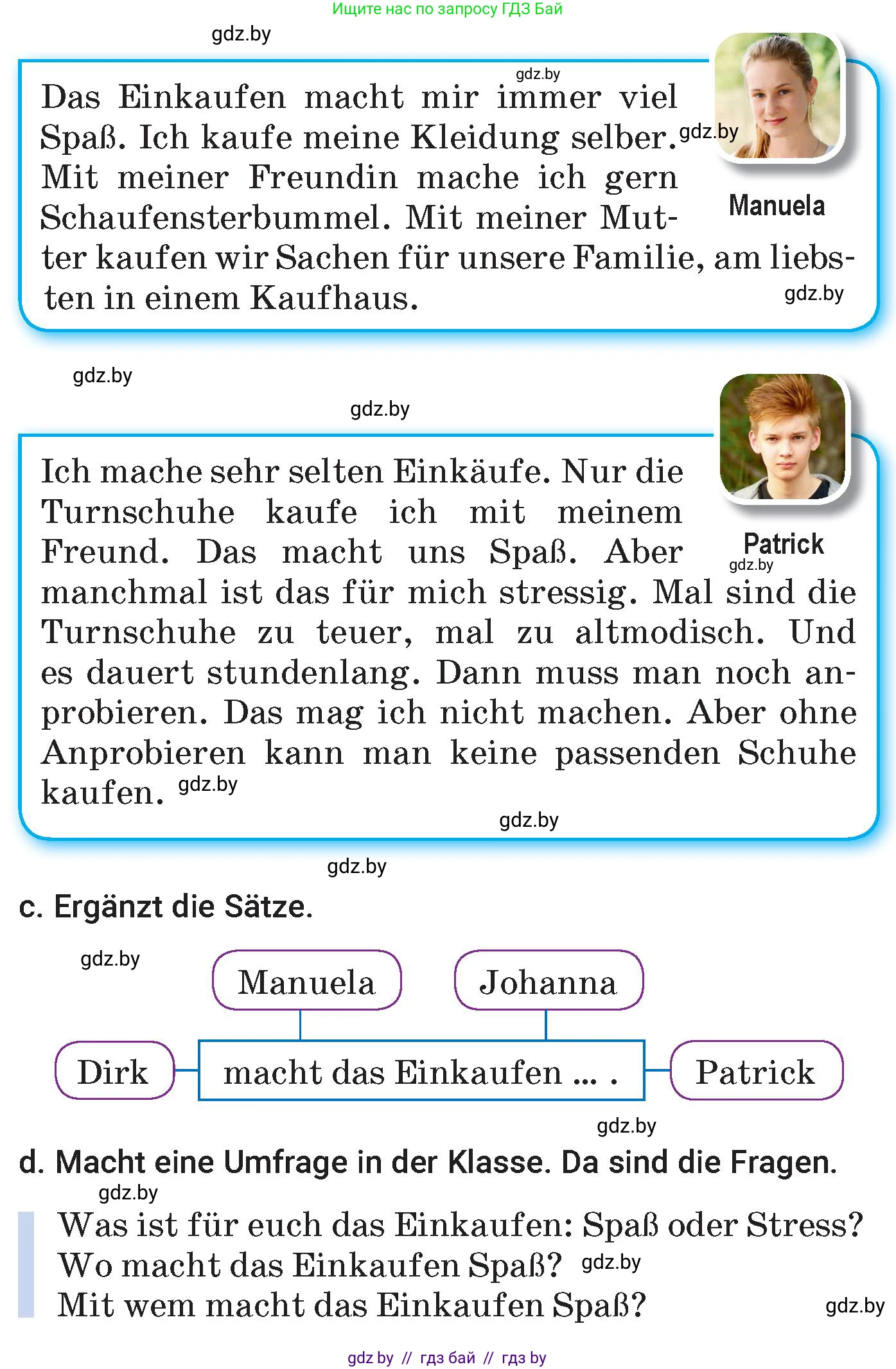 Немецкий язык (Deutsch), 7 класс Учебник (Schülerbuch), авторы: Будько Антонина Филипповна (Budjko Antonina), Урбанович Инна Ювинальевна (Urbanowitsch Ina), издательство Вышэйшая школа, Минск, 2021, страница 203, номер 1, Условие (продолжение 2)
