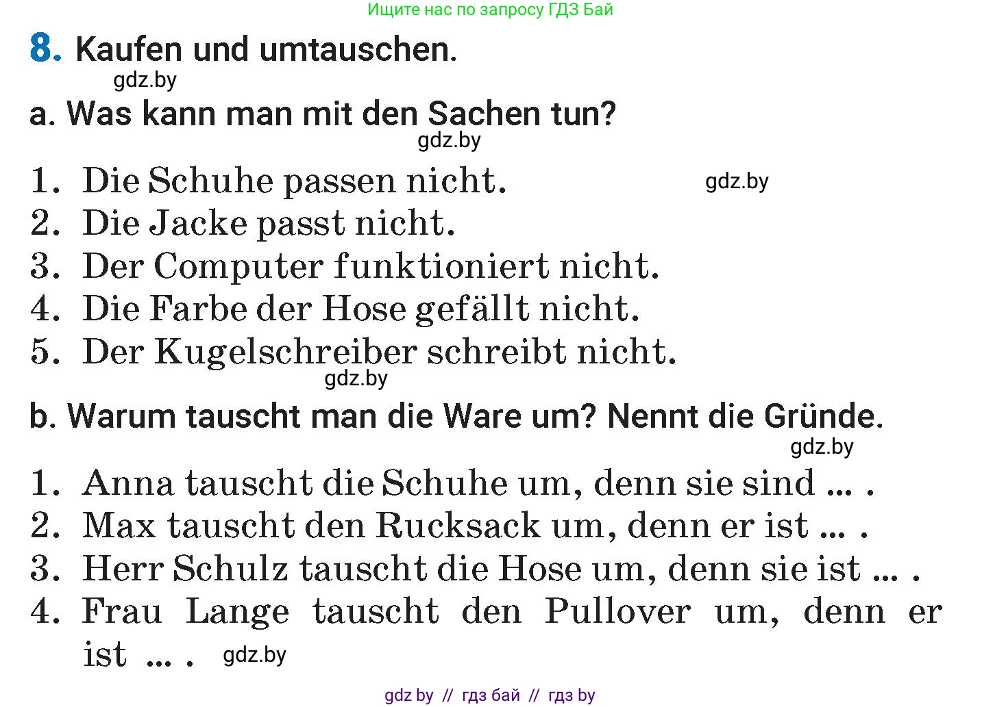 Немецкий язык (Deutsch), 7 класс Учебник (Schülerbuch), авторы: Будько Антонина Филипповна (Budjko Antonina), Урбанович Инна Ювинальевна (Urbanowitsch Ina), издательство Вышэйшая школа, Минск, 2021, страница 213, номер 8, Условие