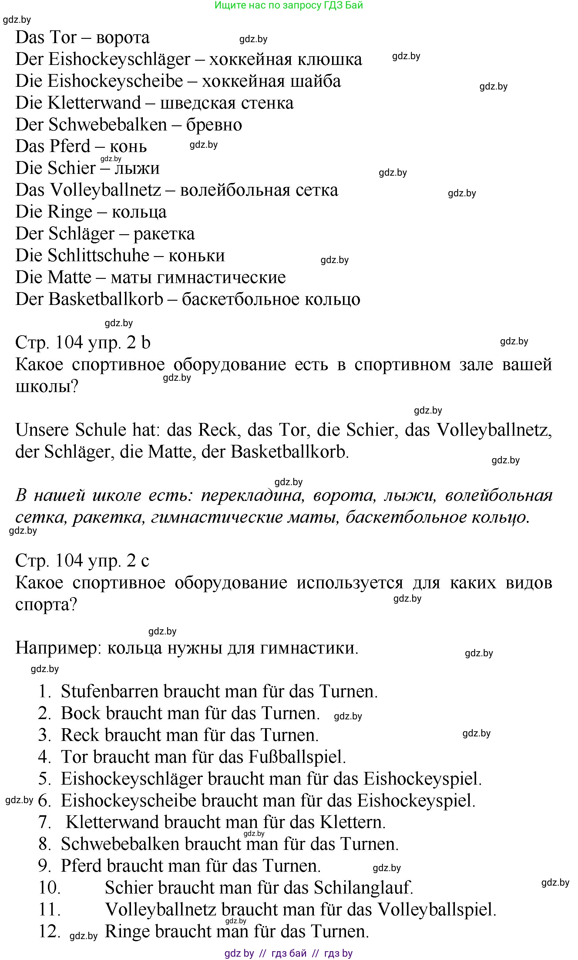 Немецкий язык (Deutsch), 7 класс Учебник (Schülerbuch), авторы: Будько Антонина Филипповна (Budjko Antonina), Урбанович Инна Ювинальевна (Urbanowitsch Ina), издательство Вышэйшая школа, Минск, 2021, страница 103, номер 2, Решение (продолжение 2)