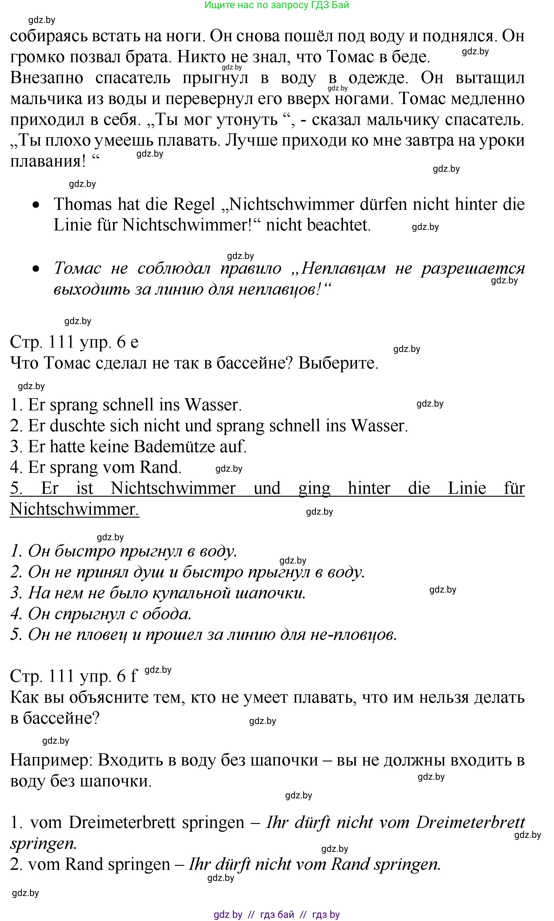 Немецкий язык (Deutsch), 7 класс Учебник (Schülerbuch), авторы: Будько Антонина Филипповна (Budjko Antonina), Урбанович Инна Ювинальевна (Urbanowitsch Ina), издательство Вышэйшая школа, Минск, 2021, страница 109, номер 6, Решение (продолжение 3)