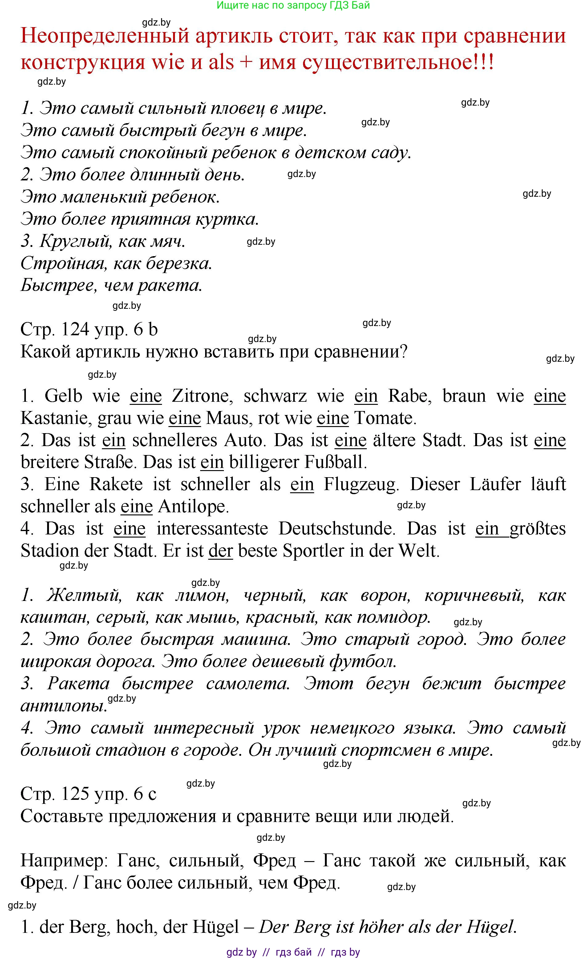 Немецкий язык (Deutsch), 7 класс Учебник (Schülerbuch), авторы: Будько Антонина Филипповна (Budjko Antonina), Урбанович Инна Ювинальевна (Urbanowitsch Ina), издательство Вышэйшая школа, Минск, 2021, страница 124, номер 6, Решение (продолжение 2)