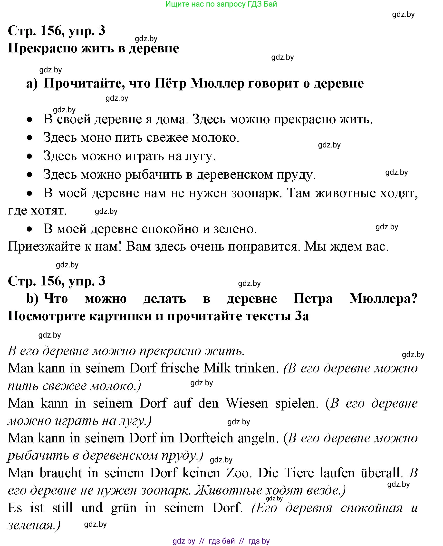 Немецкий язык (Deutsch), 7 класс Учебник (Schülerbuch), авторы: Будько Антонина Филипповна (Budjko Antonina), Урбанович Инна Ювинальевна (Urbanowitsch Ina), издательство Вышэйшая школа, Минск, 2021, страница 156, номер 3, Решение