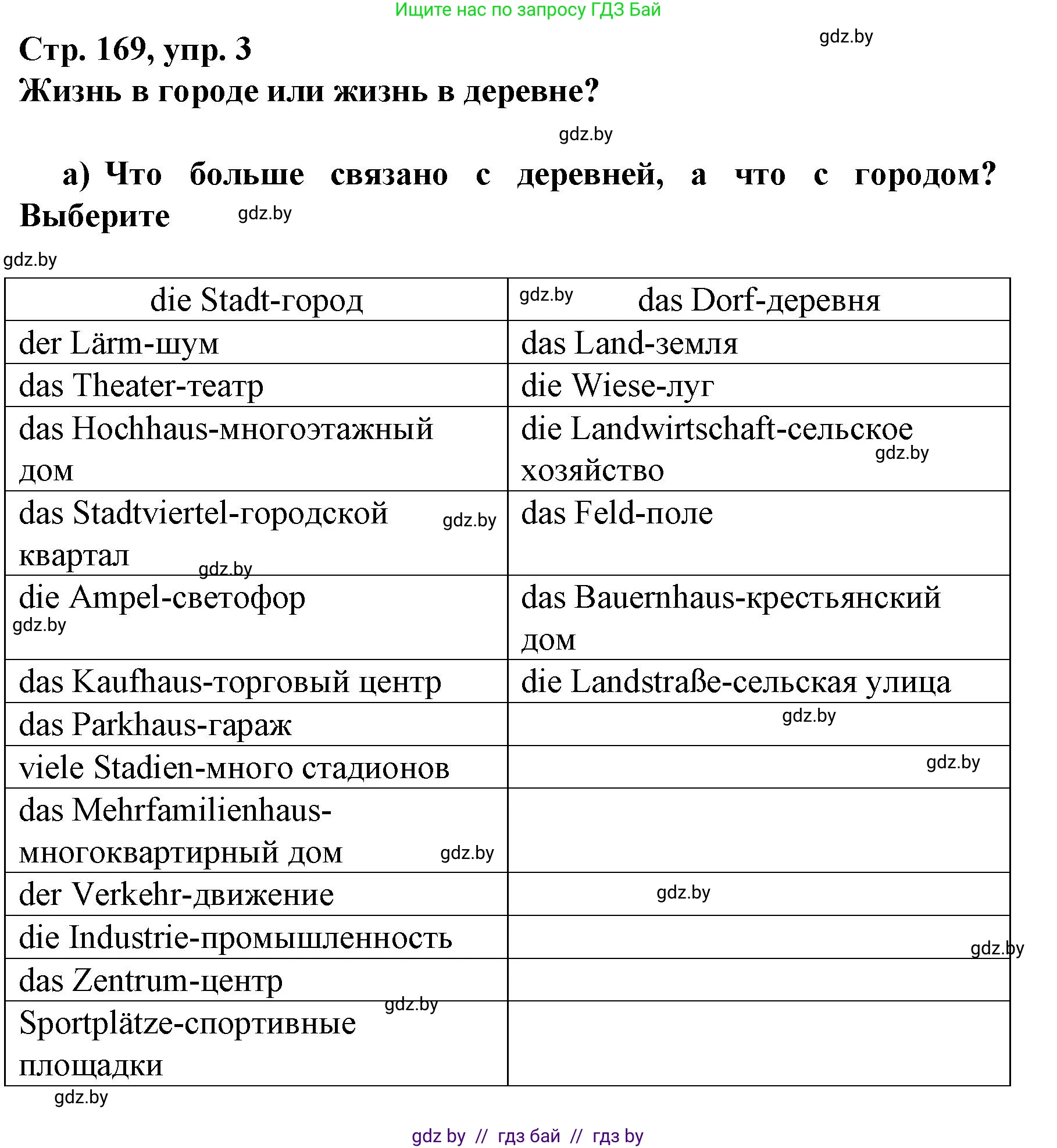 Немецкий язык (Deutsch), 7 класс Учебник (Schülerbuch), авторы: Будько Антонина Филипповна (Budjko Antonina), Урбанович Инна Ювинальевна (Urbanowitsch Ina), издательство Вышэйшая школа, Минск, 2021, страница 169, номер 3, Решение