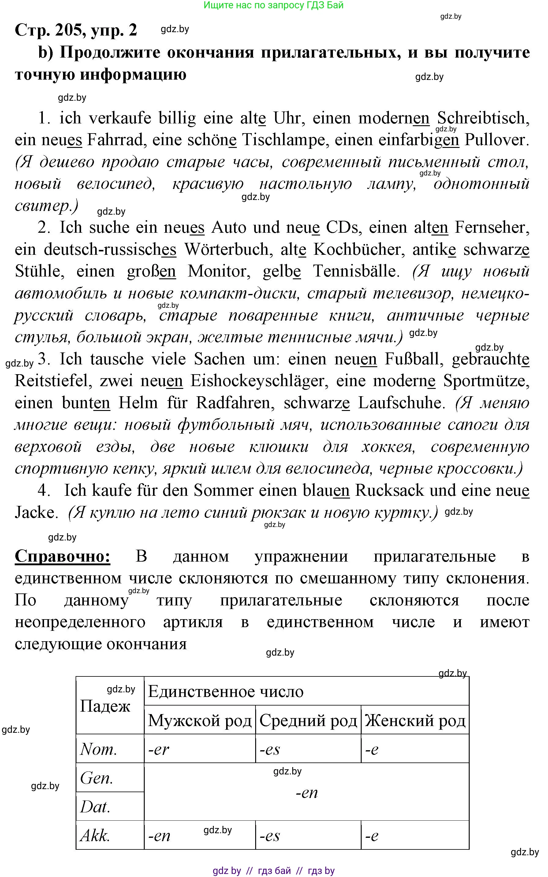 Немецкий язык (Deutsch), 7 класс Учебник (Schülerbuch), авторы: Будько Антонина Филипповна (Budjko Antonina), Урбанович Инна Ювинальевна (Urbanowitsch Ina), издательство Вышэйшая школа, Минск, 2021, страница 205, номер 2, Решение (продолжение 2)