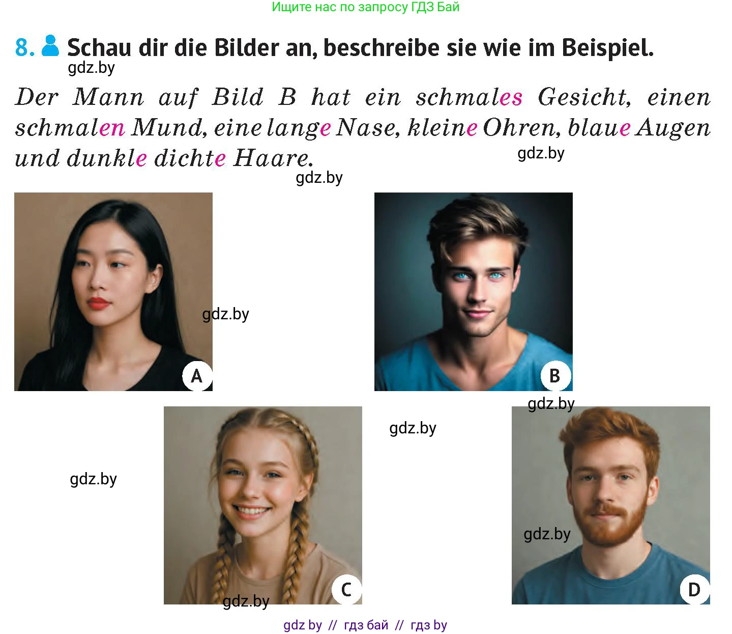 Немецкий язык (Deutsch), 7 класс Учебник (Schülerbuch), авторы: Лаптева Н Е, Зуевская Елена Викторовна, Леус Алла Михайловна, Шиманская Н Г, издательство Издательский центр БГУ, Минск, 2026, Teil 1, страница 12, номер 8, Условие