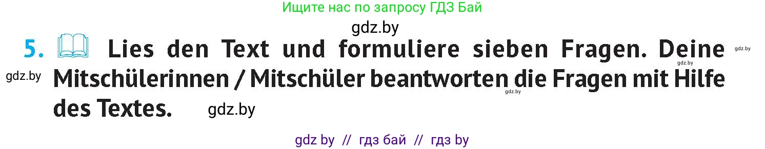 Немецкий язык (Deutsch), 7 класс Учебник (Schülerbuch), авторы: Лаптева Н Е, Зуевская Елена Викторовна, Леус Алла Михайловна, Шиманская Н Г, издательство Издательский центр БГУ, Минск, 2026, Teil 1, страница 114, номер 5, Условие