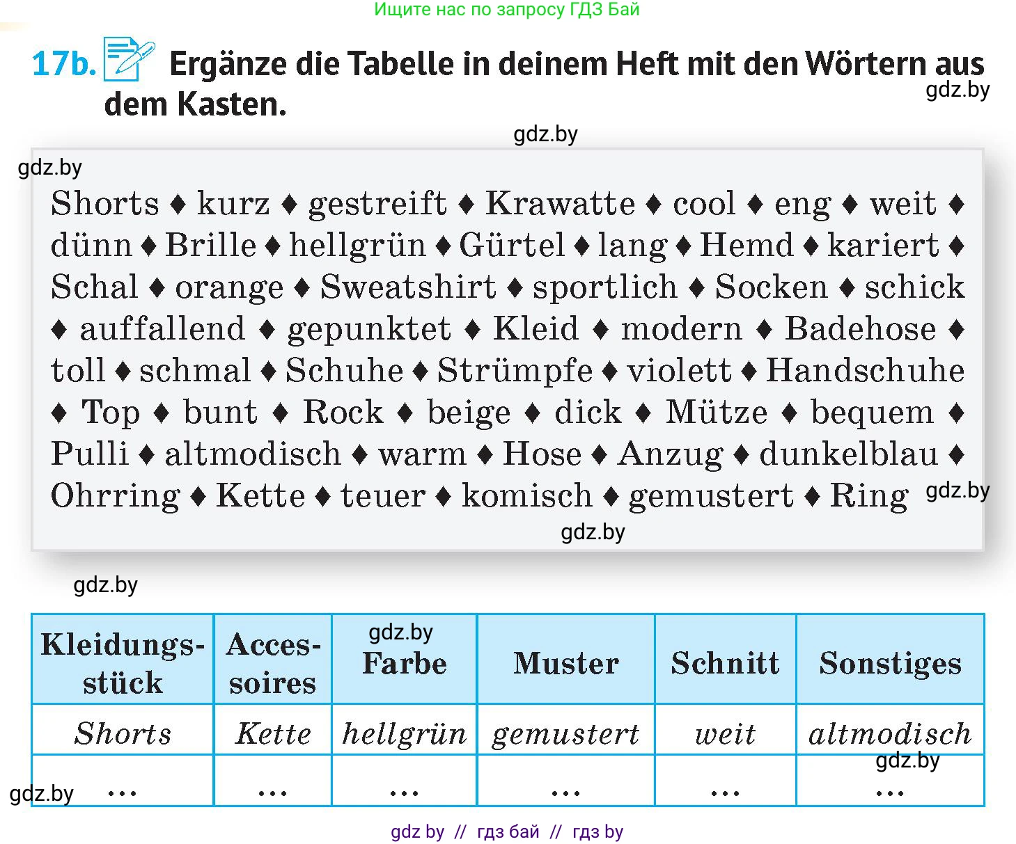 Немецкий язык (Deutsch), 7 класс Учебник (Schülerbuch), авторы: Лаптева Н Е, Зуевская Елена Викторовна, Леус Алла Михайловна, Шиманская Н Г, издательство Издательский центр БГУ, Минск, 2026, Teil 1, страница 133, номер 17, Условие (продолжение 2)