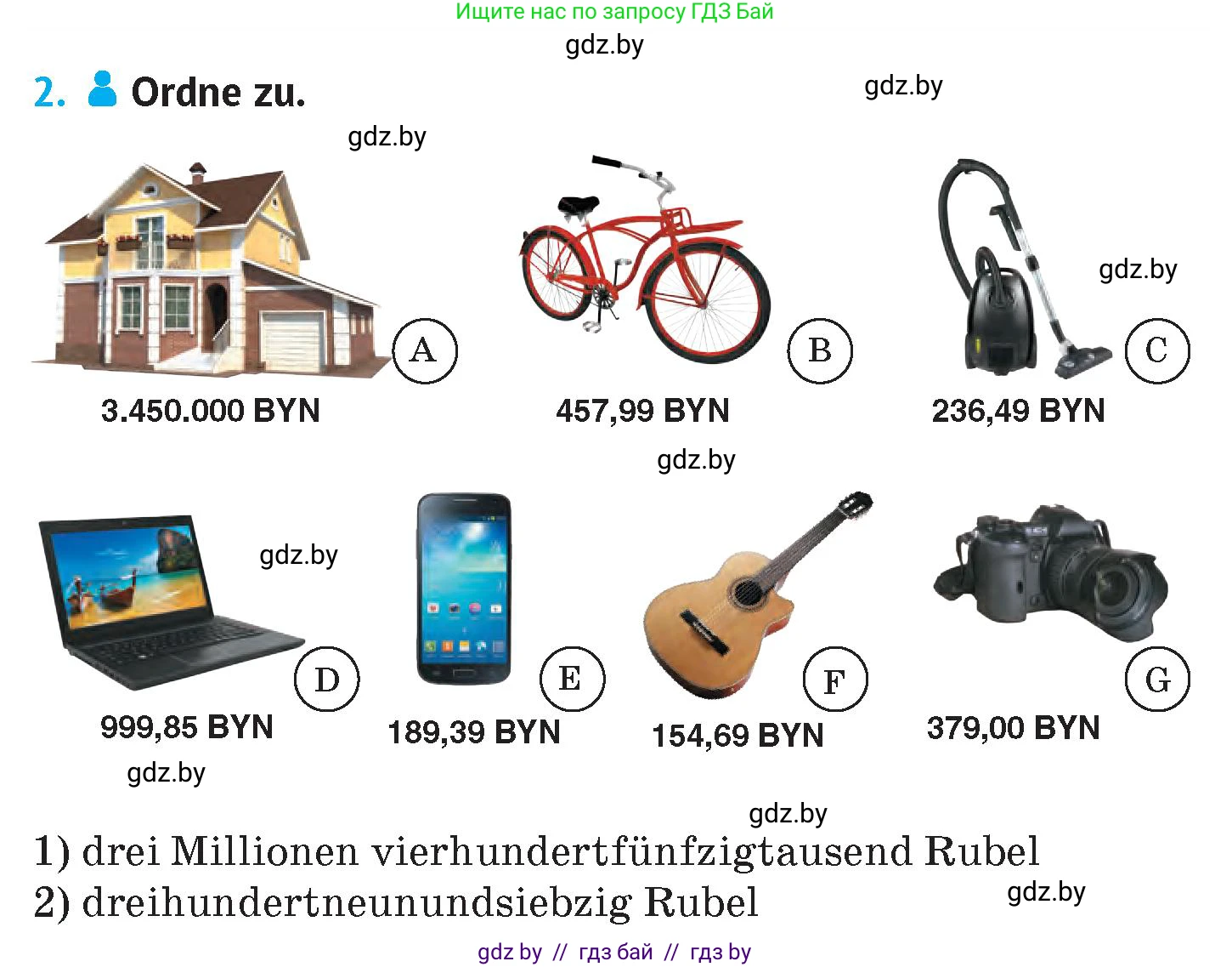 Немецкий язык (Deutsch), 7 класс Учебник (Schülerbuch), авторы: Лаптева Н Е, Зуевская Елена Викторовна, Леус Алла Михайловна, Шиманская Н Г, издательство Издательский центр БГУ, Минск, 2026, Teil 1, страница 171, номер 2, Условие