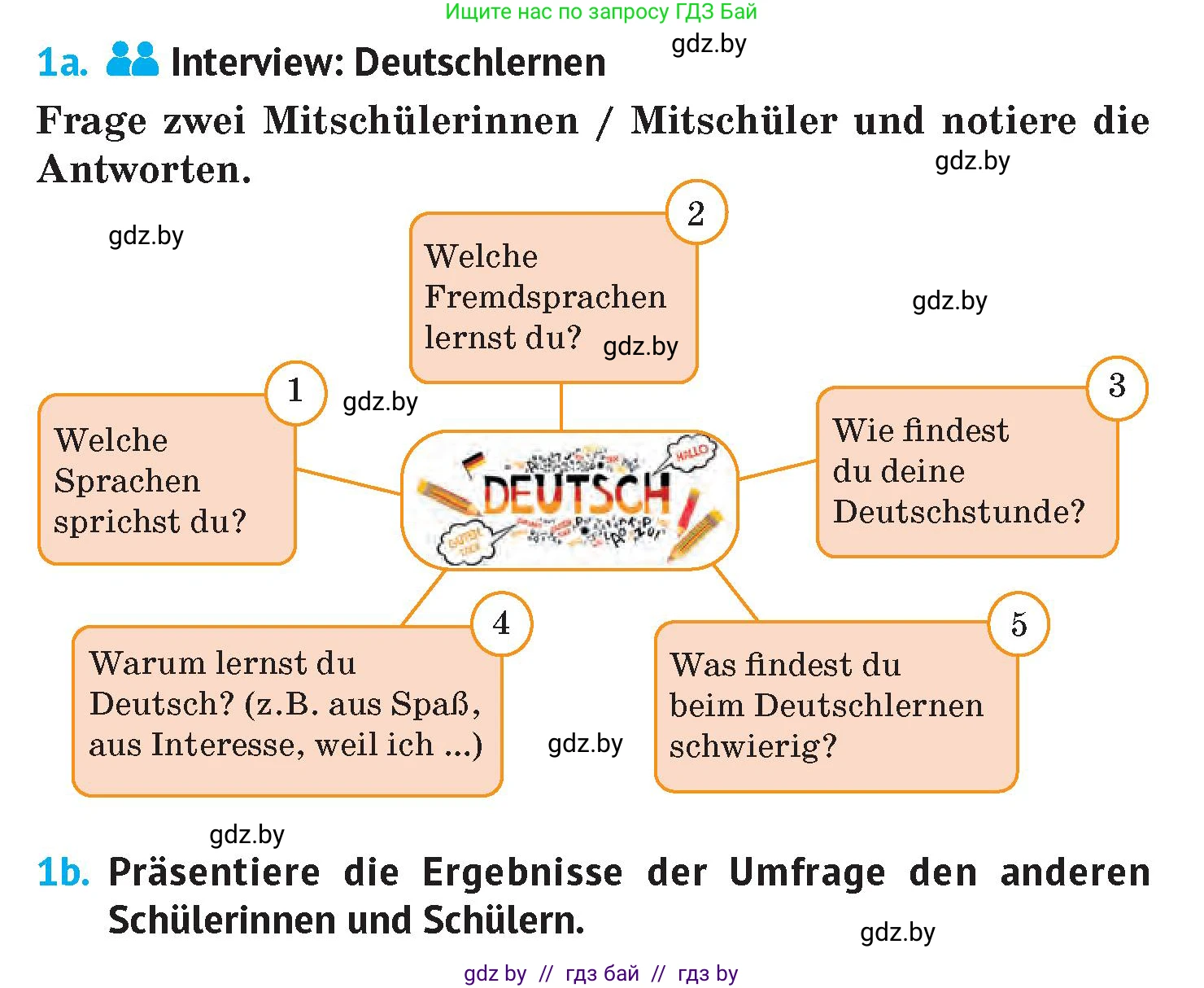 Немецкий язык (Deutsch), 7 класс Учебник (Schülerbuch), авторы: Лаптева Н Е, Зуевская Елена Викторовна, Леус Алла Михайловна, Шиманская Н Г, издательство Издательский центр БГУ, Минск, 2026, Teil 2, страница 38, номер 1, Условие