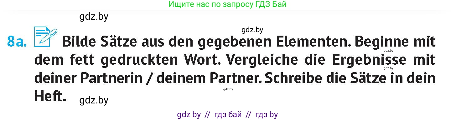 Немецкий язык (Deutsch), 7 класс Учебник (Schülerbuch), авторы: Лаптева Н Е, Зуевская Елена Викторовна, Леус Алла Михайловна, Шиманская Н Г, издательство Издательский центр БГУ, Минск, 2026, Teil 2, страница 97, номер 8, Условие