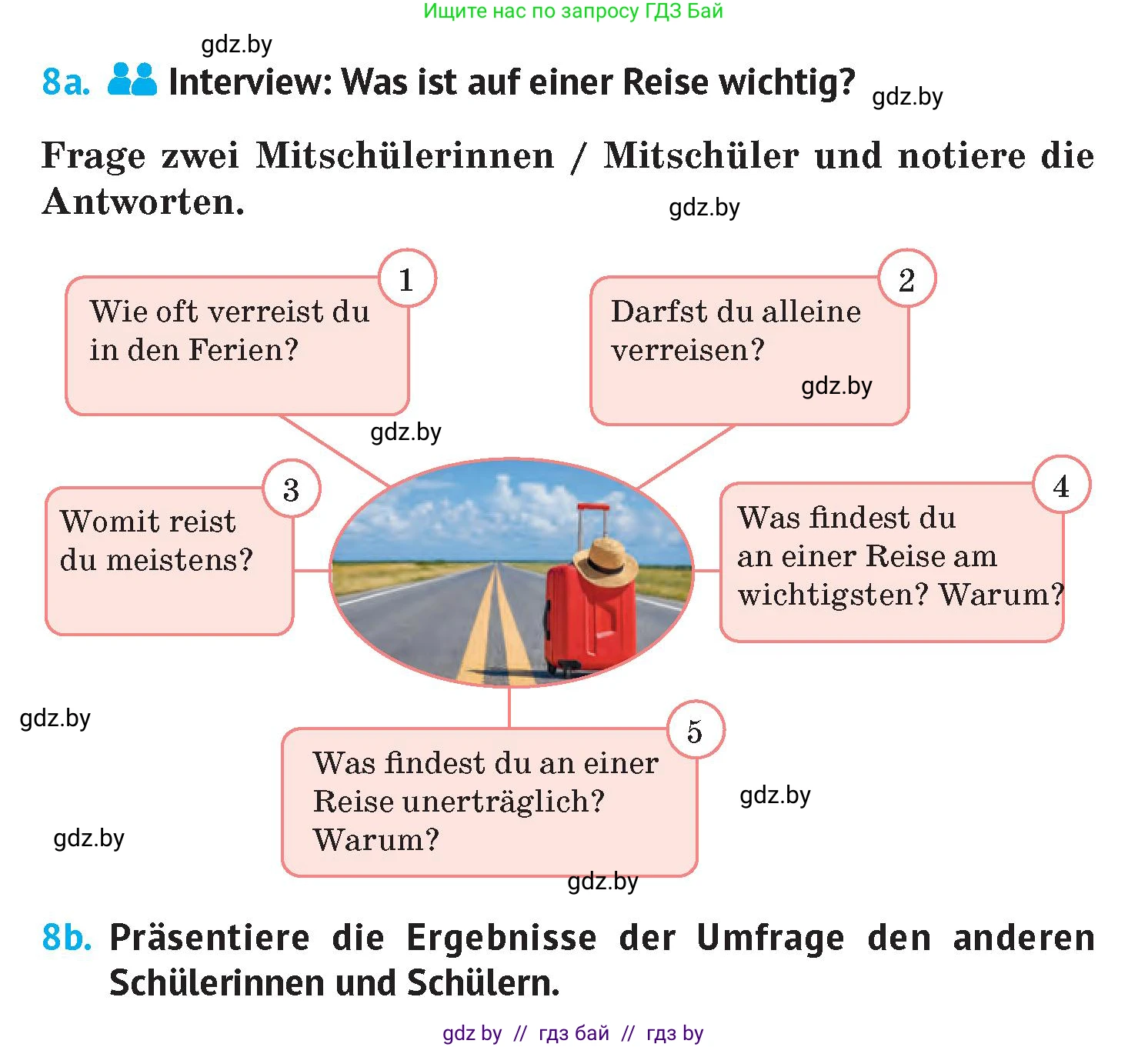 Немецкий язык (Deutsch), 7 класс Учебник (Schülerbuch), авторы: Лаптева Н Е, Зуевская Елена Викторовна, Леус Алла Михайловна, Шиманская Н Г, издательство Издательский центр БГУ, Минск, 2026, Teil 2, страница 119, номер 8, Условие