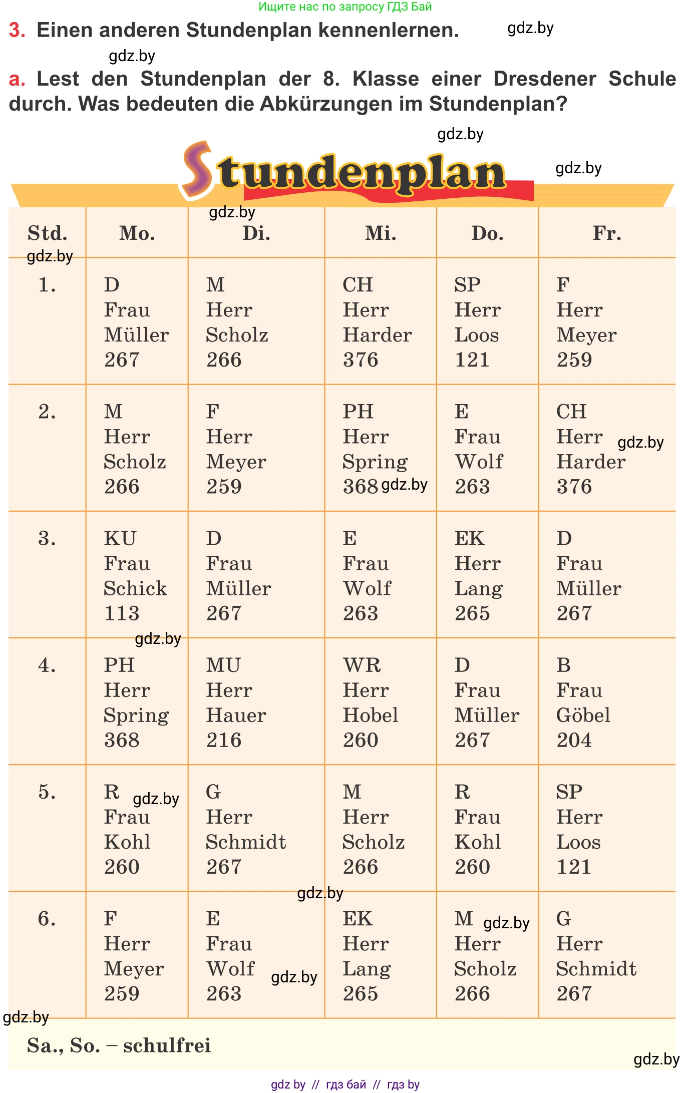 Немецкий язык (Deutsch), 8 класс Учебник (Schülerbuch), авторы: Будько Антонина Филипповна (Budjko Antonina), Урбанович Инна Ювинальевна (Urbanowitsch Ina), издательство Вышэйшая школа, Минск, 2018, страница 10, номер 3a, Условие