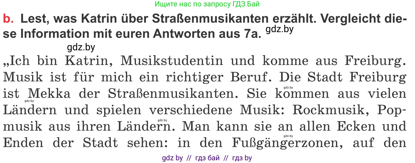Немецкий язык (Deutsch), 8 класс Учебник (Schülerbuch), авторы: Будько Антонина Филипповна (Budjko Antonina), Урбанович Инна Ювинальевна (Urbanowitsch Ina), издательство Вышэйшая школа, Минск, 2018, страница 94, номер 7b, Условие