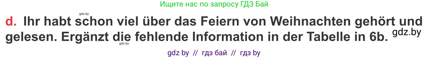Немецкий язык (Deutsch), 8 класс Учебник (Schülerbuch), авторы: Будько Антонина Филипповна (Budjko Antonina), Урбанович Инна Ювинальевна (Urbanowitsch Ina), издательство Вышэйшая школа, Минск, 2018, страница 121, номер 6d, Условие