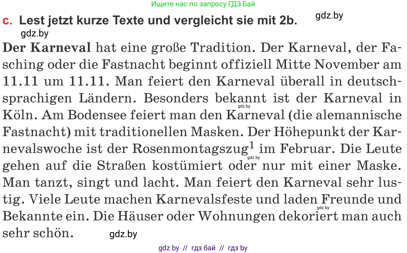 Немецкий язык (Deutsch), 8 класс Учебник (Schülerbuch), авторы: Будько Антонина Филипповна (Budjko Antonina), Урбанович Инна Ювинальевна (Urbanowitsch Ina), издательство Вышэйшая школа, Минск, 2018, страница 129, номер 2c, Условие