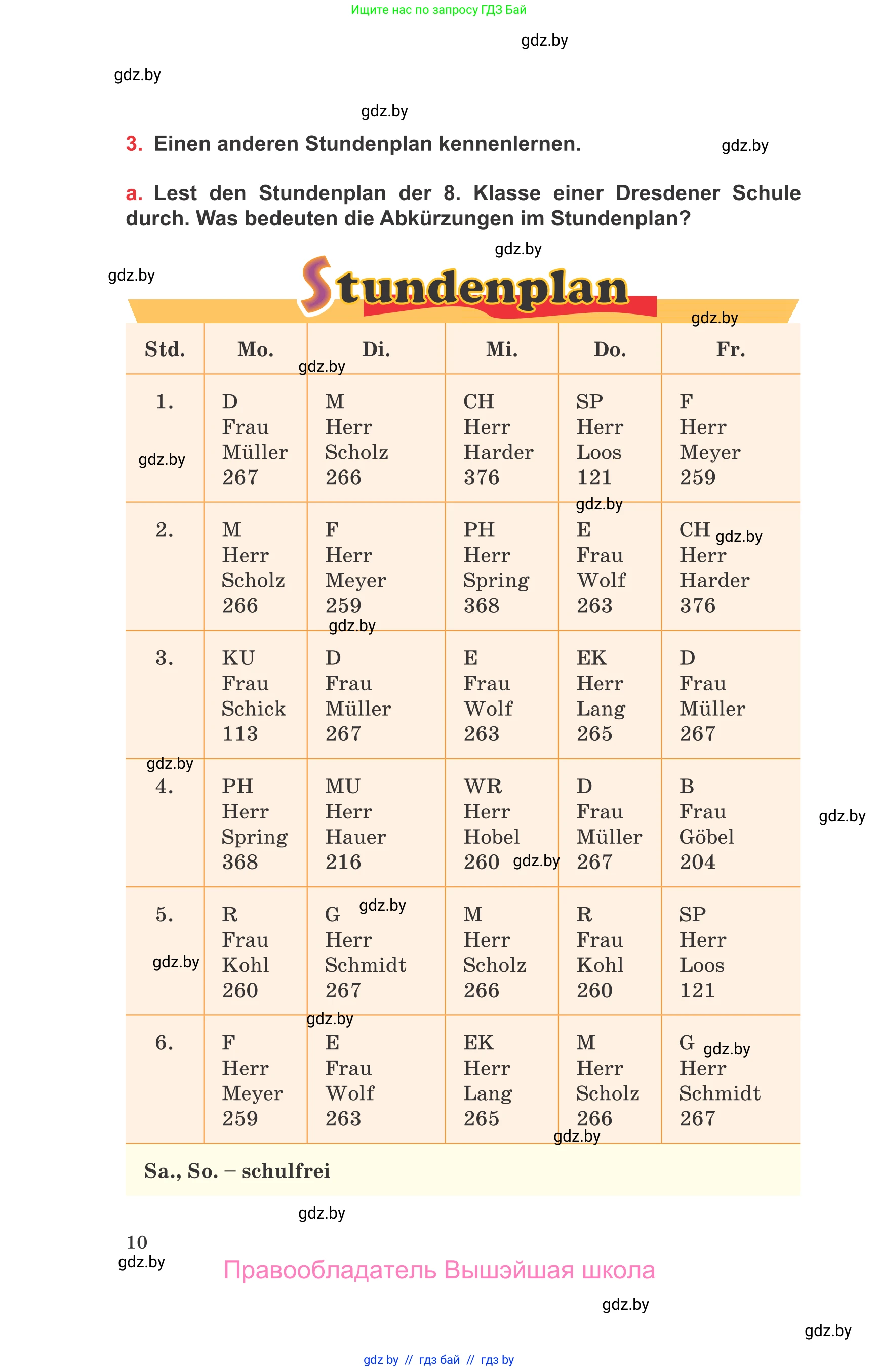 Немецкий язык (Deutsch), 8 класс Учебник (Schülerbuch), авторы: Будько Антонина Филипповна (Budjko Antonina), Урбанович Инна Ювинальевна (Urbanowitsch Ina), издательство Вышэйшая школа, Минск, 2018, страница 10