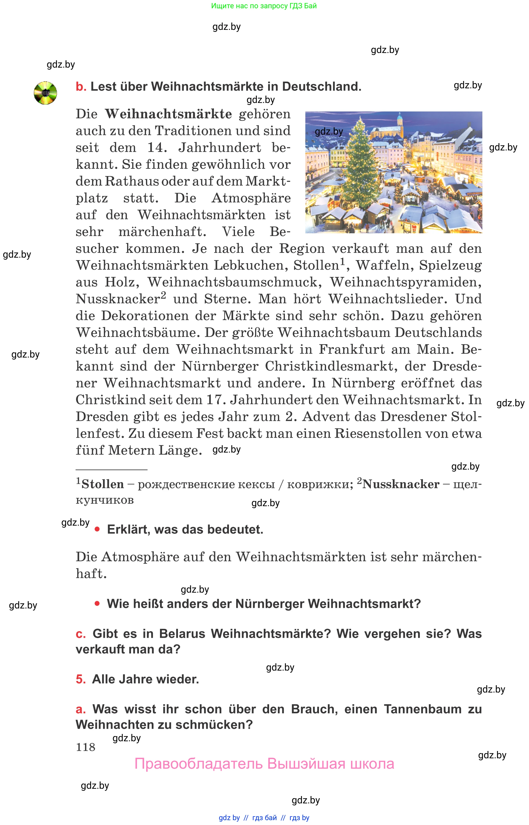 Немецкий язык (Deutsch), 8 класс Учебник (Schülerbuch), авторы: Будько Антонина Филипповна (Budjko Antonina), Урбанович Инна Ювинальевна (Urbanowitsch Ina), издательство Вышэйшая школа, Минск, 2018, страница 118