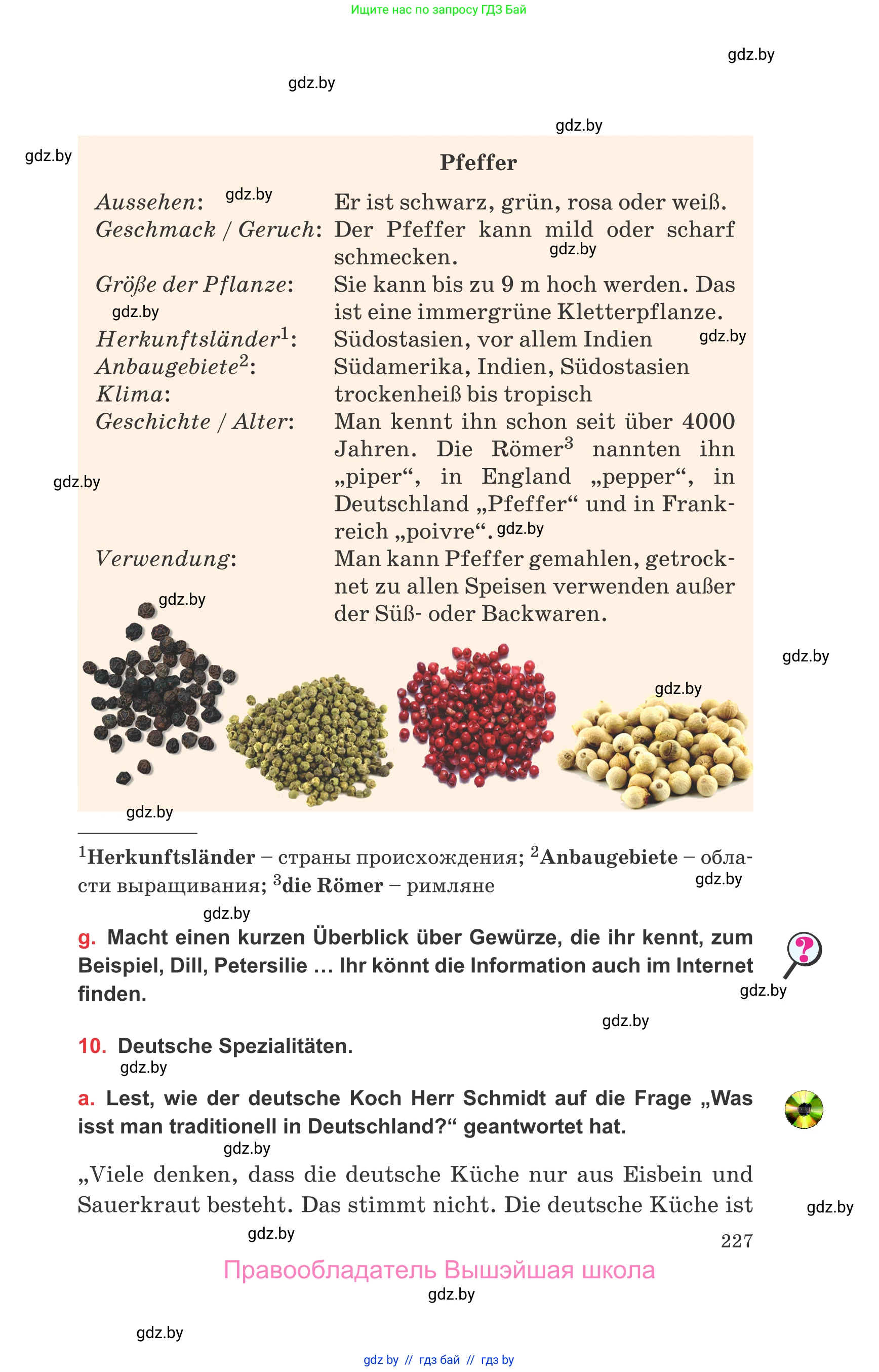 Немецкий язык (Deutsch), 8 класс Учебник (Schülerbuch), авторы: Будько Антонина Филипповна (Budjko Antonina), Урбанович Инна Ювинальевна (Urbanowitsch Ina), издательство Вышэйшая школа, Минск, 2018, страница 227