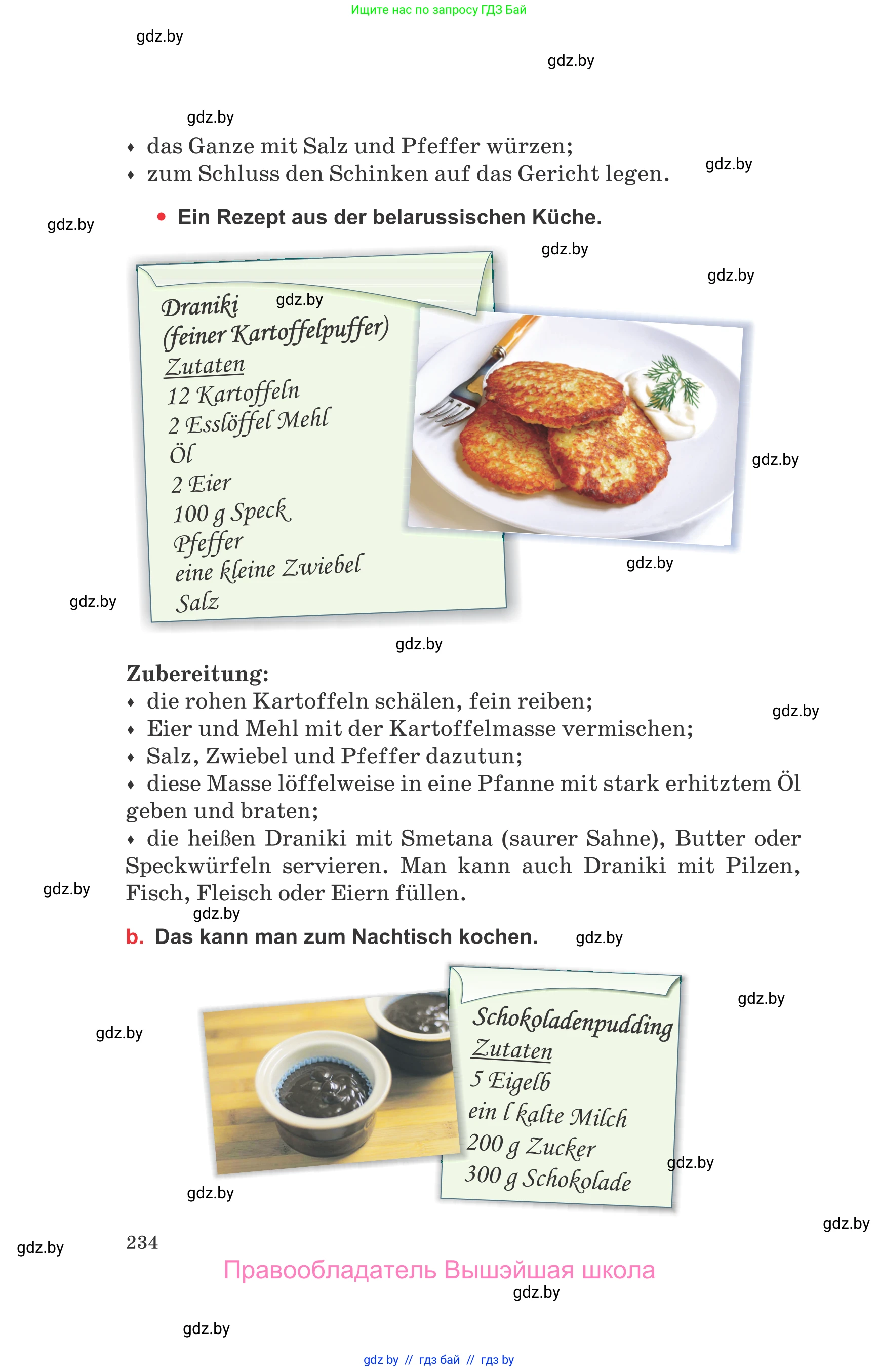 Немецкий язык (Deutsch), 8 класс Учебник (Schülerbuch), авторы: Будько Антонина Филипповна (Budjko Antonina), Урбанович Инна Ювинальевна (Urbanowitsch Ina), издательство Вышэйшая школа, Минск, 2018, страница 234