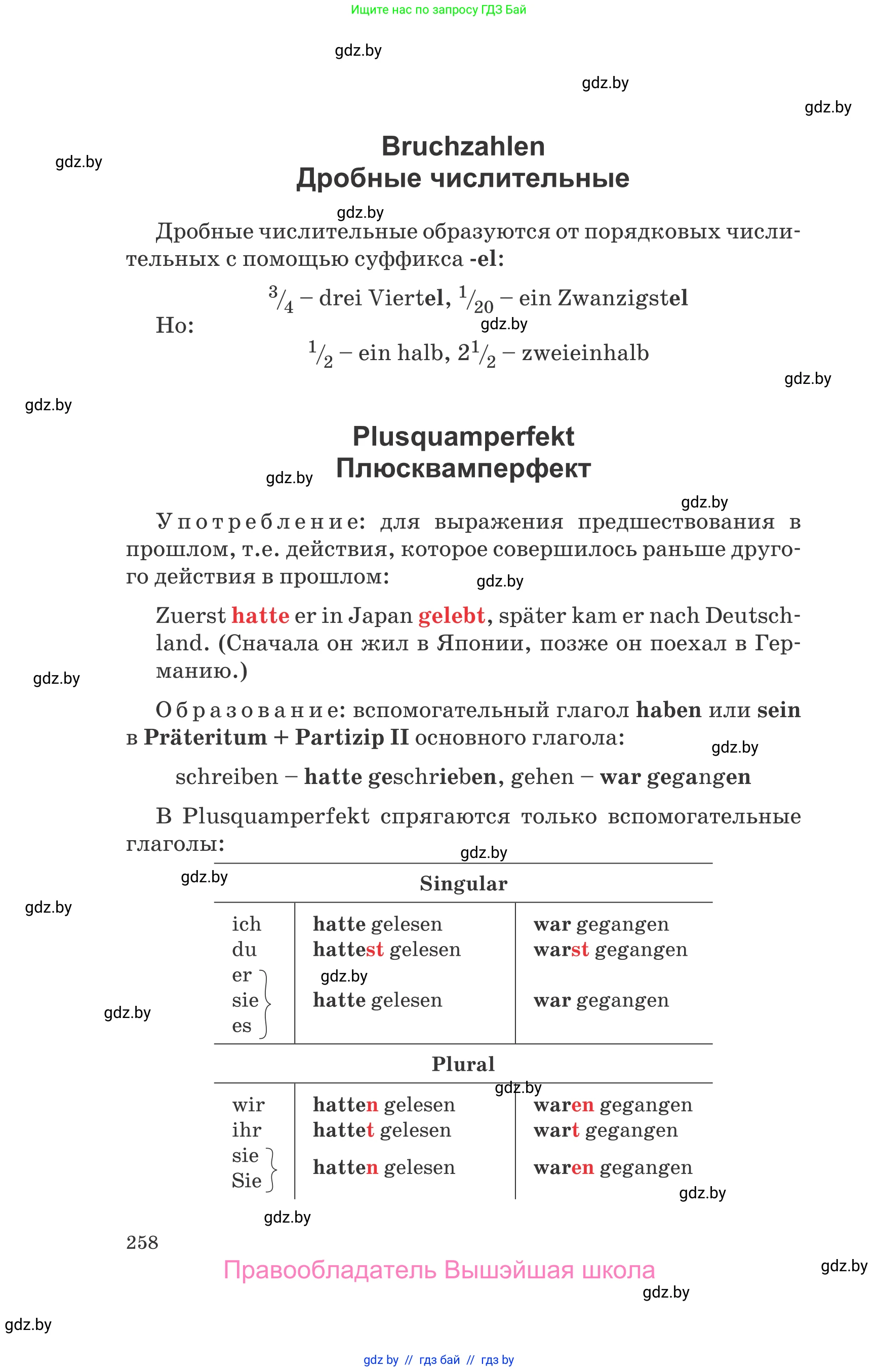Немецкий язык (Deutsch), 8 класс Учебник (Schülerbuch), авторы: Будько Антонина Филипповна (Budjko Antonina), Урбанович Инна Ювинальевна (Urbanowitsch Ina), издательство Вышэйшая школа, Минск, 2018, страница 258