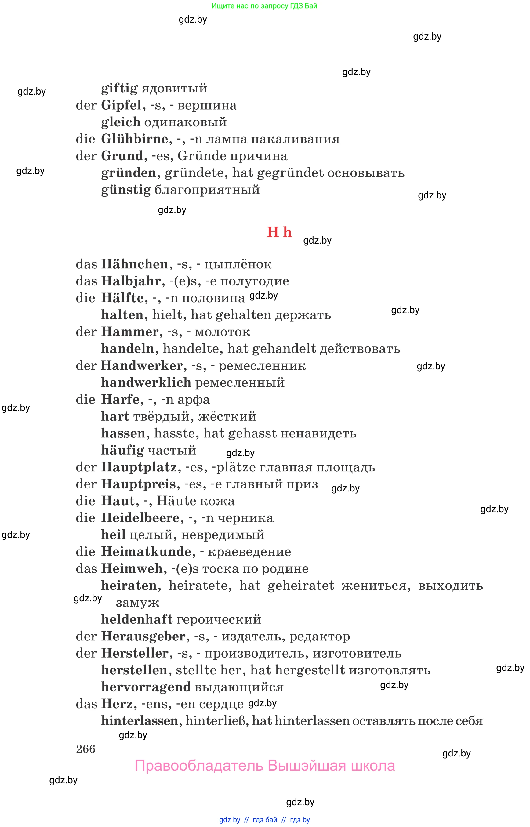 Немецкий язык (Deutsch), 8 класс Учебник (Schülerbuch), авторы: Будько Антонина Филипповна (Budjko Antonina), Урбанович Инна Ювинальевна (Urbanowitsch Ina), издательство Вышэйшая школа, Минск, 2018, страница 266