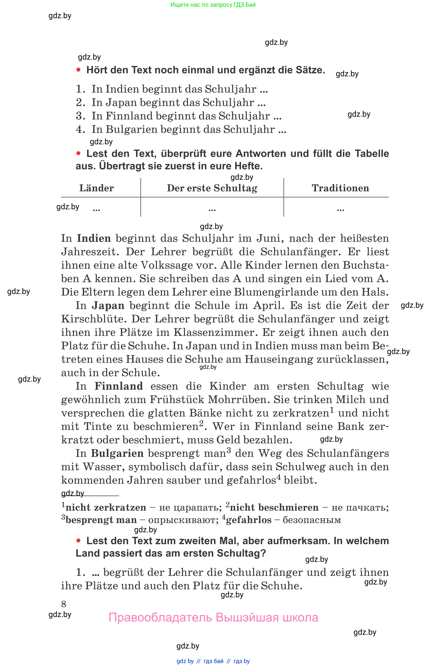 Немецкий язык (Deutsch), 8 класс Учебник (Schülerbuch), авторы: Будько Антонина Филипповна (Budjko Antonina), Урбанович Инна Ювинальевна (Urbanowitsch Ina), издательство Вышэйшая школа, Минск, 2018, страница 8