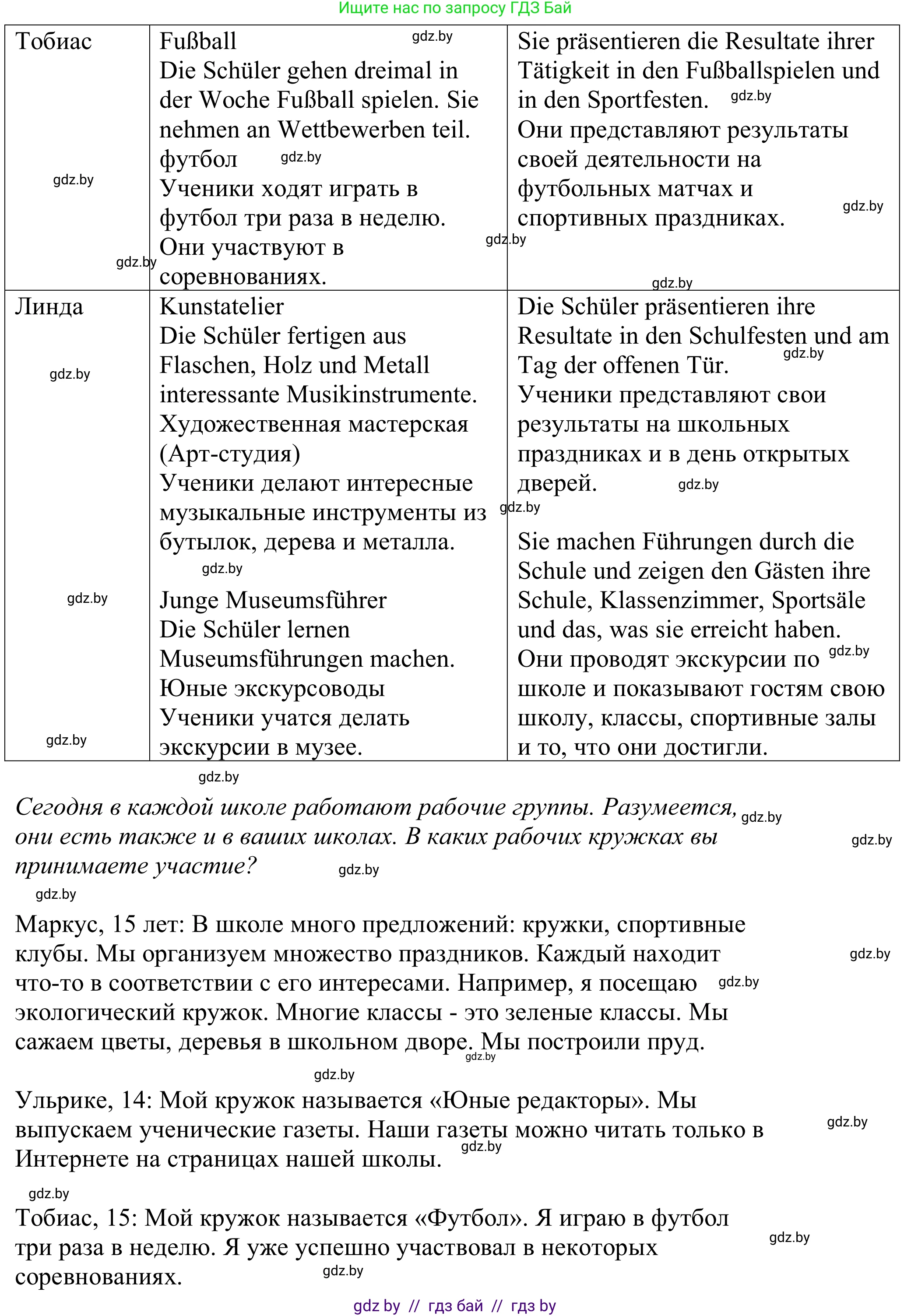 Немецкий язык (Deutsch), 8 класс Учебник (Schülerbuch), авторы: Будько Антонина Филипповна (Budjko Antonina), Урбанович Инна Ювинальевна (Urbanowitsch Ina), издательство Вышэйшая школа, Минск, 2018, страница 26, номер 1c, Решение (продолжение 2)