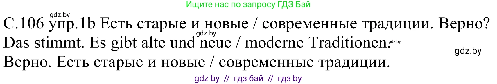 Немецкий язык (Deutsch), 8 класс Учебник (Schülerbuch), авторы: Будько Антонина Филипповна (Budjko Antonina), Урбанович Инна Ювинальевна (Urbanowitsch Ina), издательство Вышэйшая школа, Минск, 2018, страница 106, номер 1b, Решение