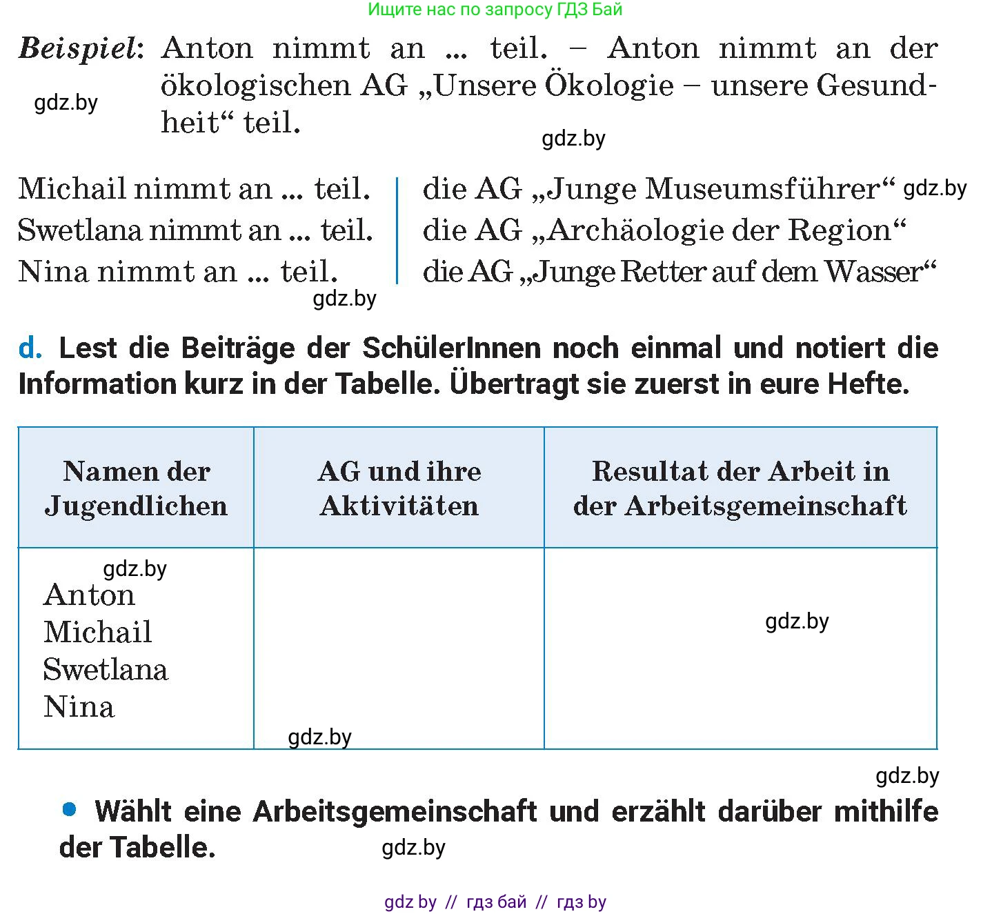 Немецкий язык (Deutsch), 8 класс Учебник (Schülerbuch), автор: Будько Антонина Филипповна (Budjko Antonina), издательство Адукацыя i выхаванне, Минск, 2026, страница 27, номер 1, Условие (продолжение 3)